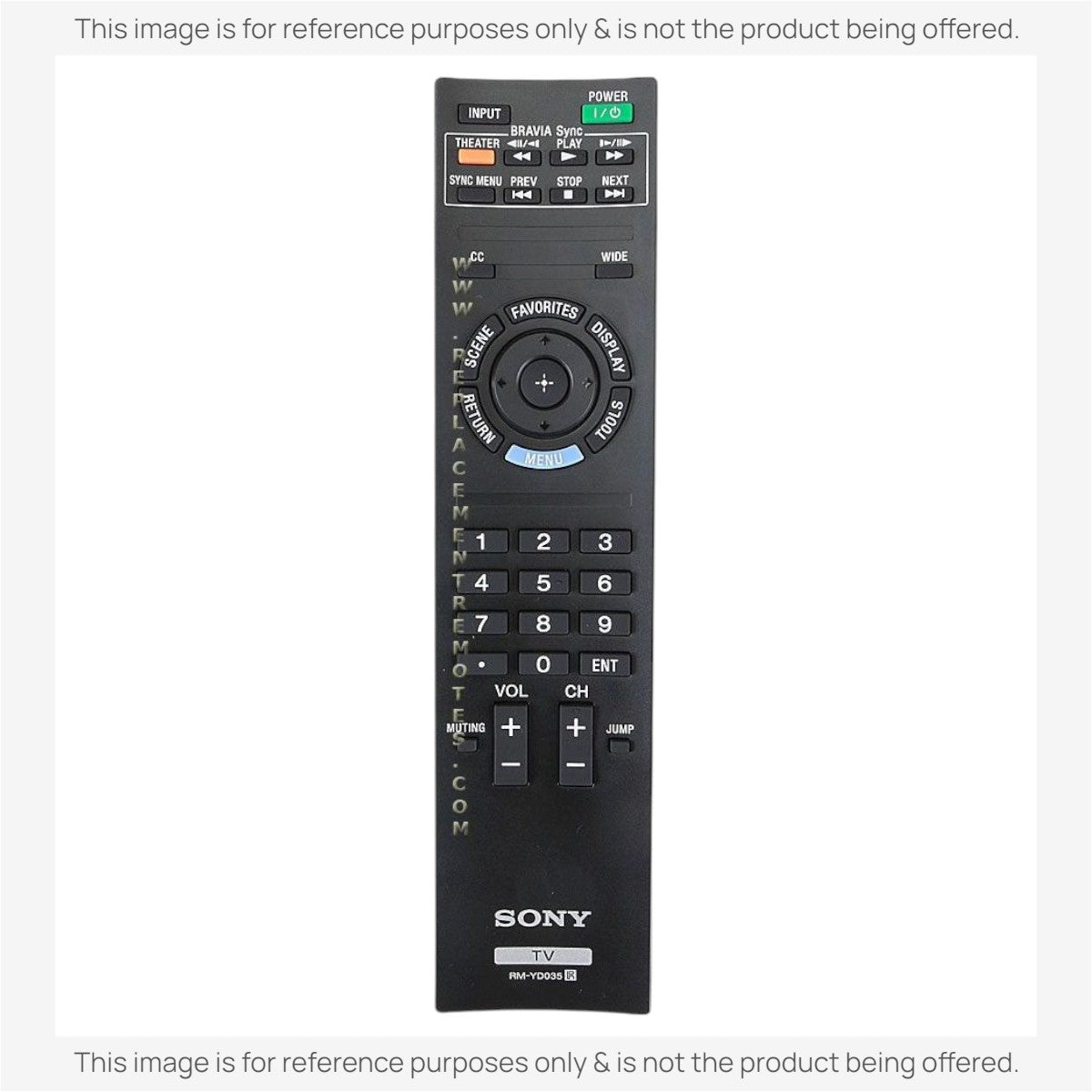 Anderic black infrared replacement remote control for Sony RM-YD035 TV with standard button layout