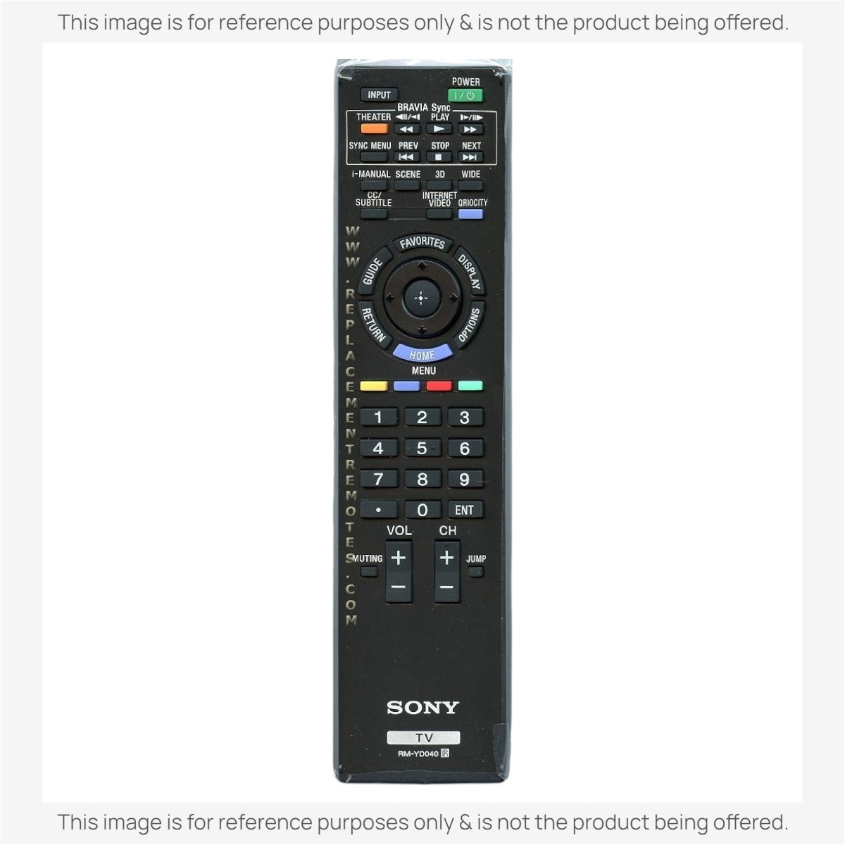 Anderic substitute black remote control for Sony RM-YD040 TV with full button layout and Sony branding