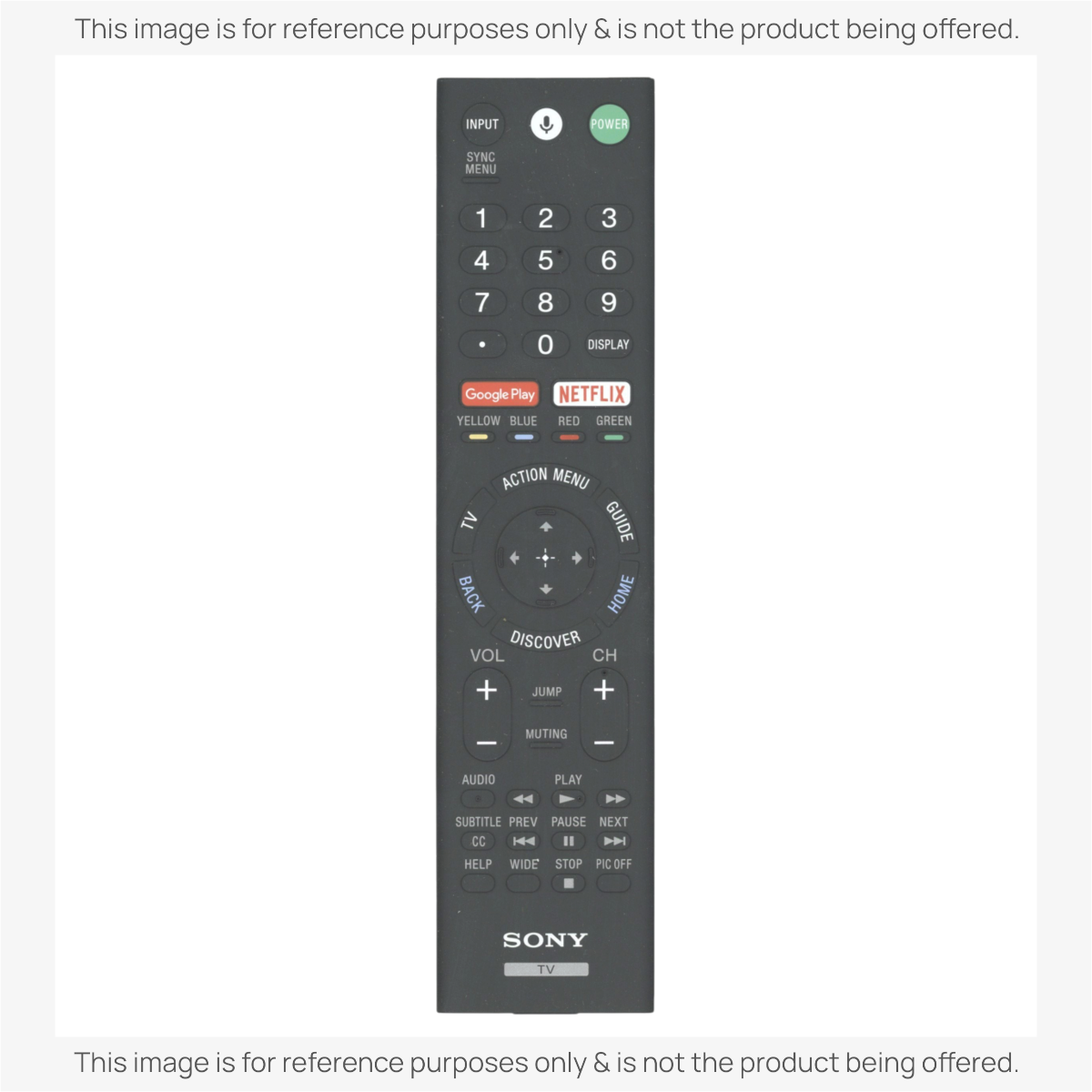 Anderic replacement remote control for Sony Smart Google TV with voice command and dedicated streaming buttons