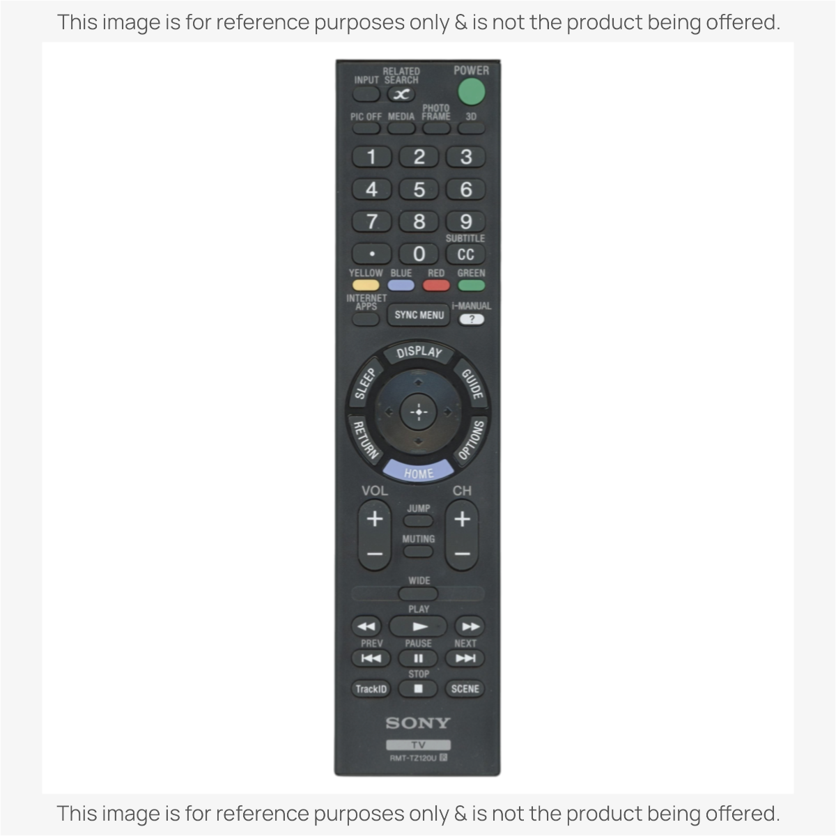 Anderic replacement remote control for Sony TV models, featuring black casing and standard navigation buttons.