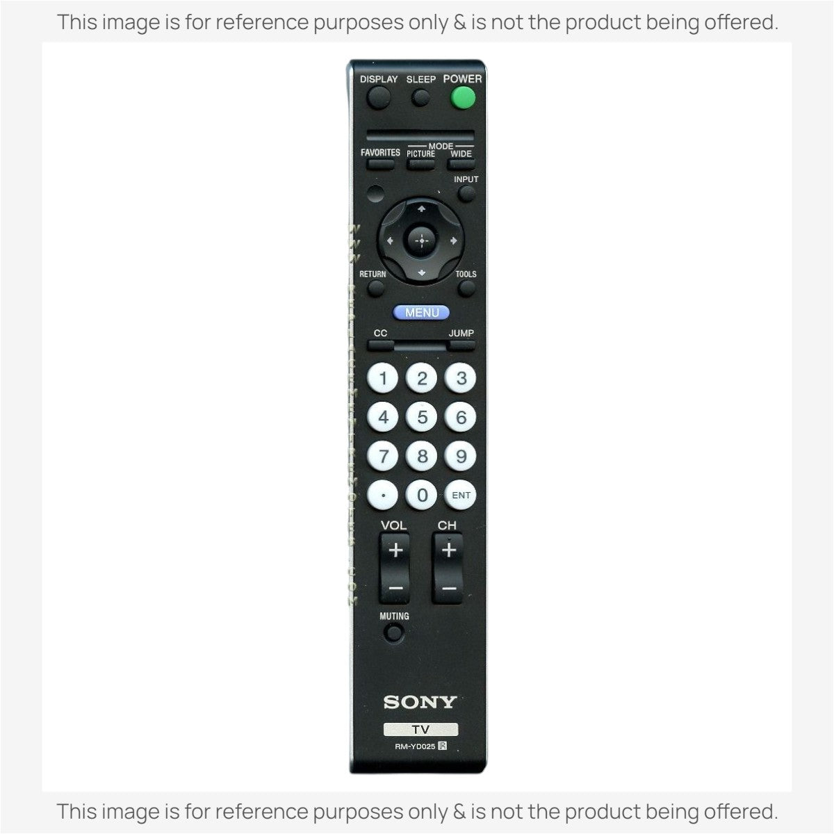 Anderic black replacement remote control for Sony TV models with numeric keypad and dedicated function buttons.