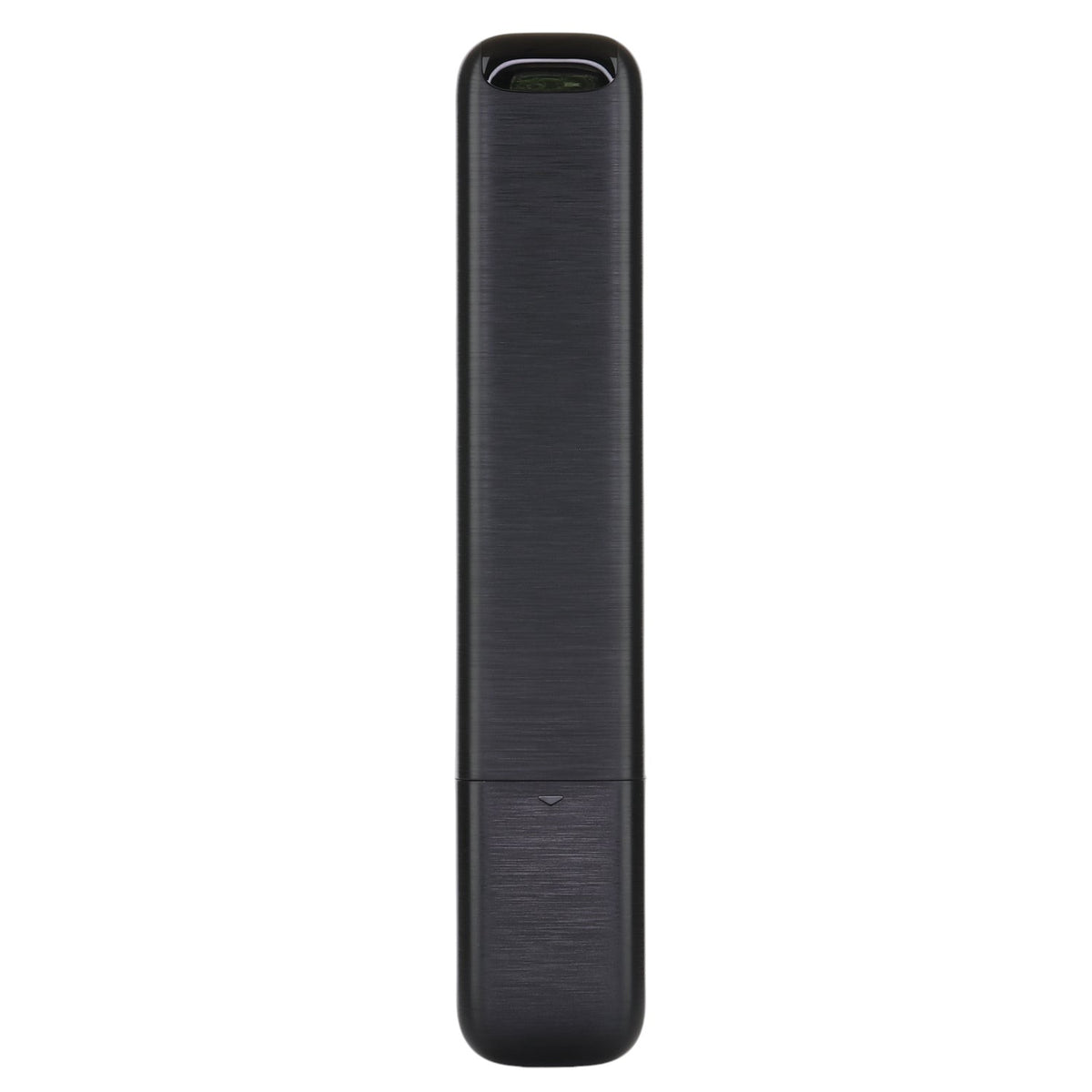 Anderic TCL RC813 FMBG smart voice remote control for Google TV with a sleek black brushed finish, back view.