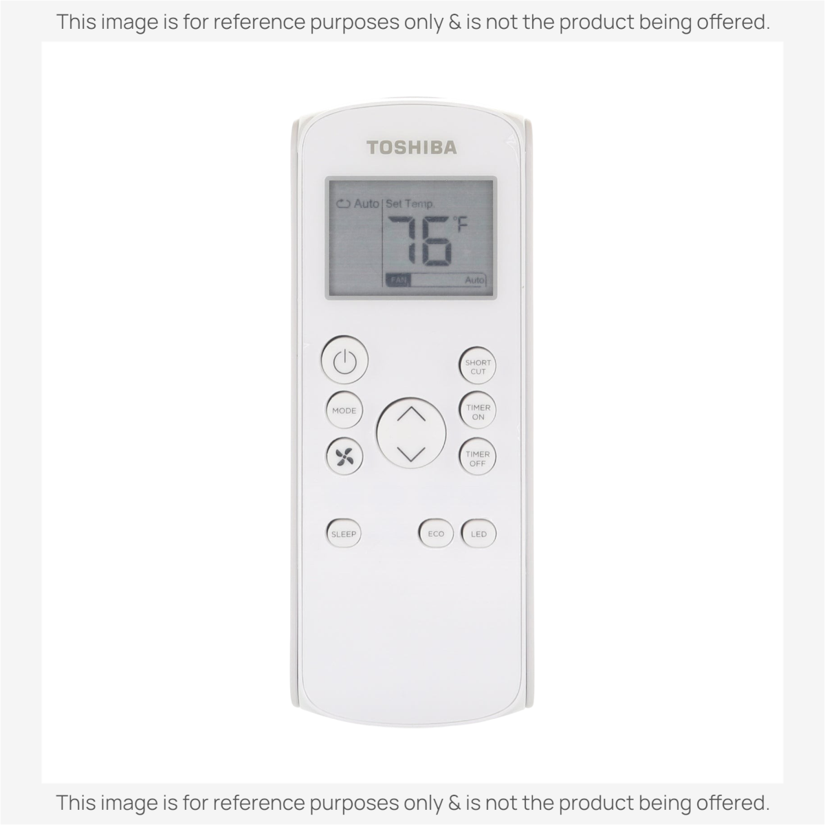 Anderic replacement remote control for Toshiba air conditioners featuring a backlit LCD screen and white casing.