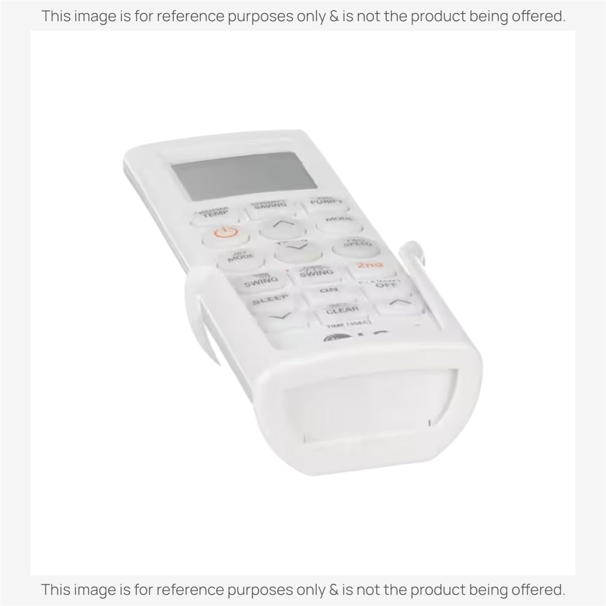 Anderic universal air conditioner remote control with backlit LCD display and white plastic casing in a wall mount.