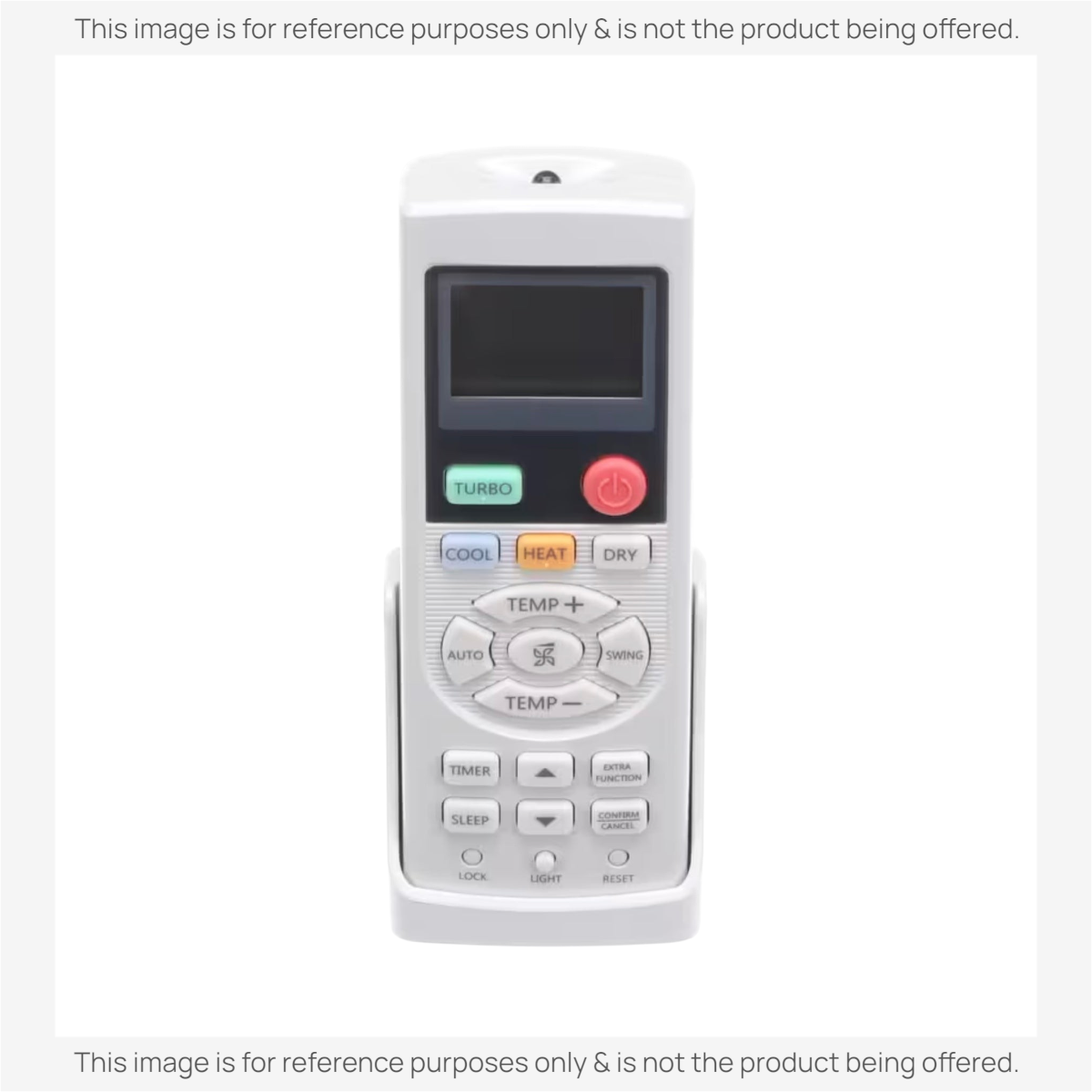 Anderic KTN828 universal air conditioner remote control in white with a backlit LCD screen and multi-function buttons.