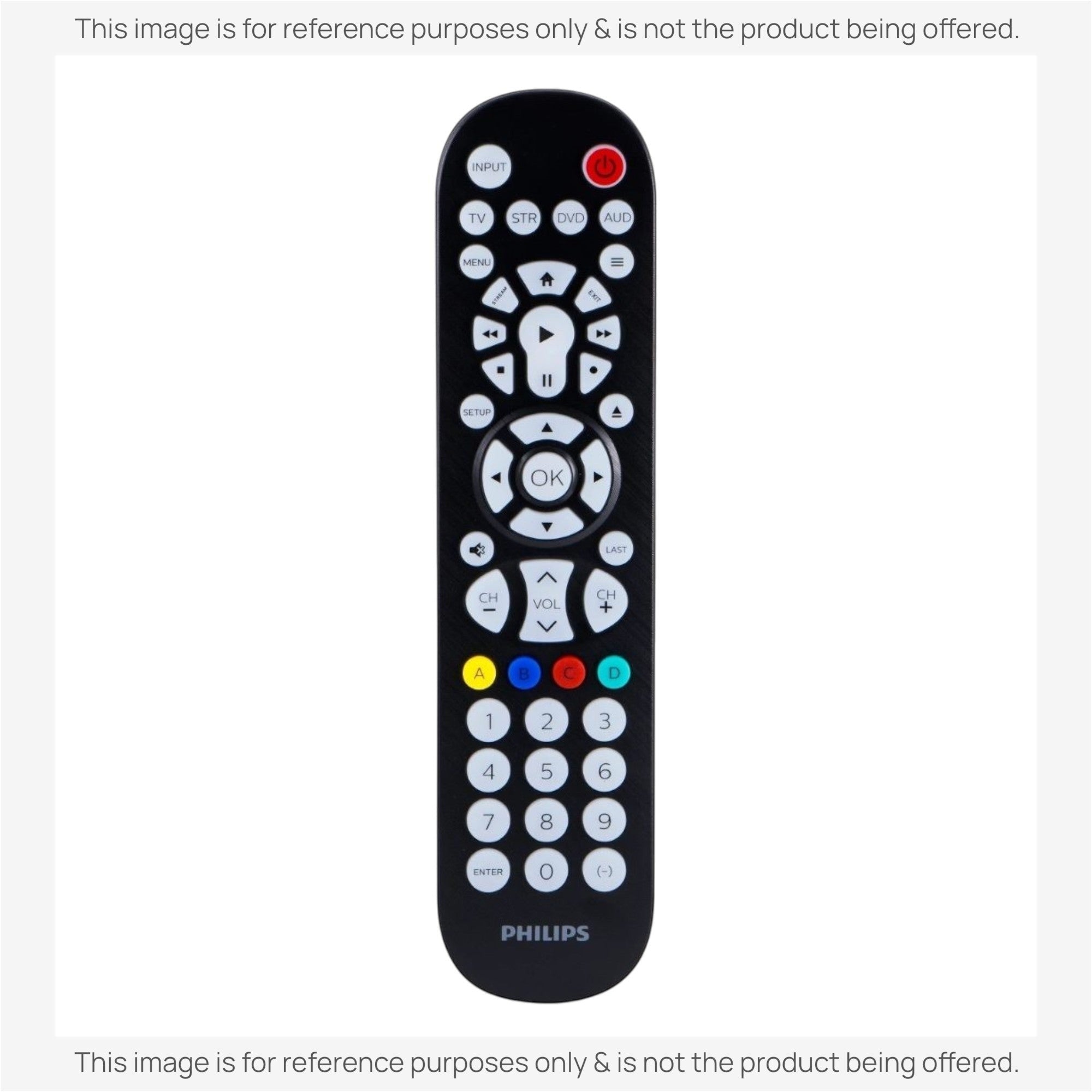 Anderic universal remote control with backlit keypad, dedicated streaming buttons, and multi-device compatibility.