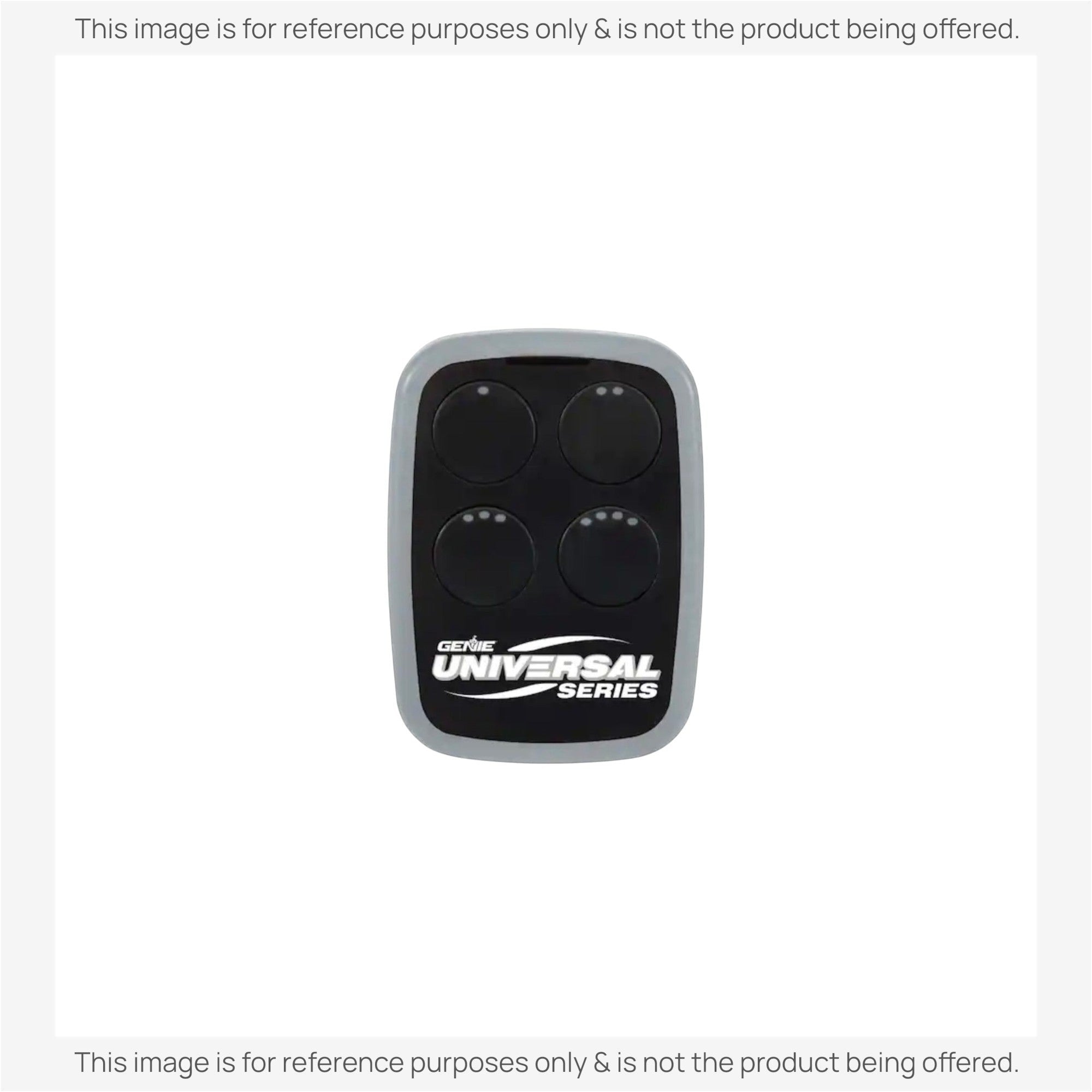 Anderic universal 4-button garage door remote control with black buttons and grey trim for multi-brand compatibility.