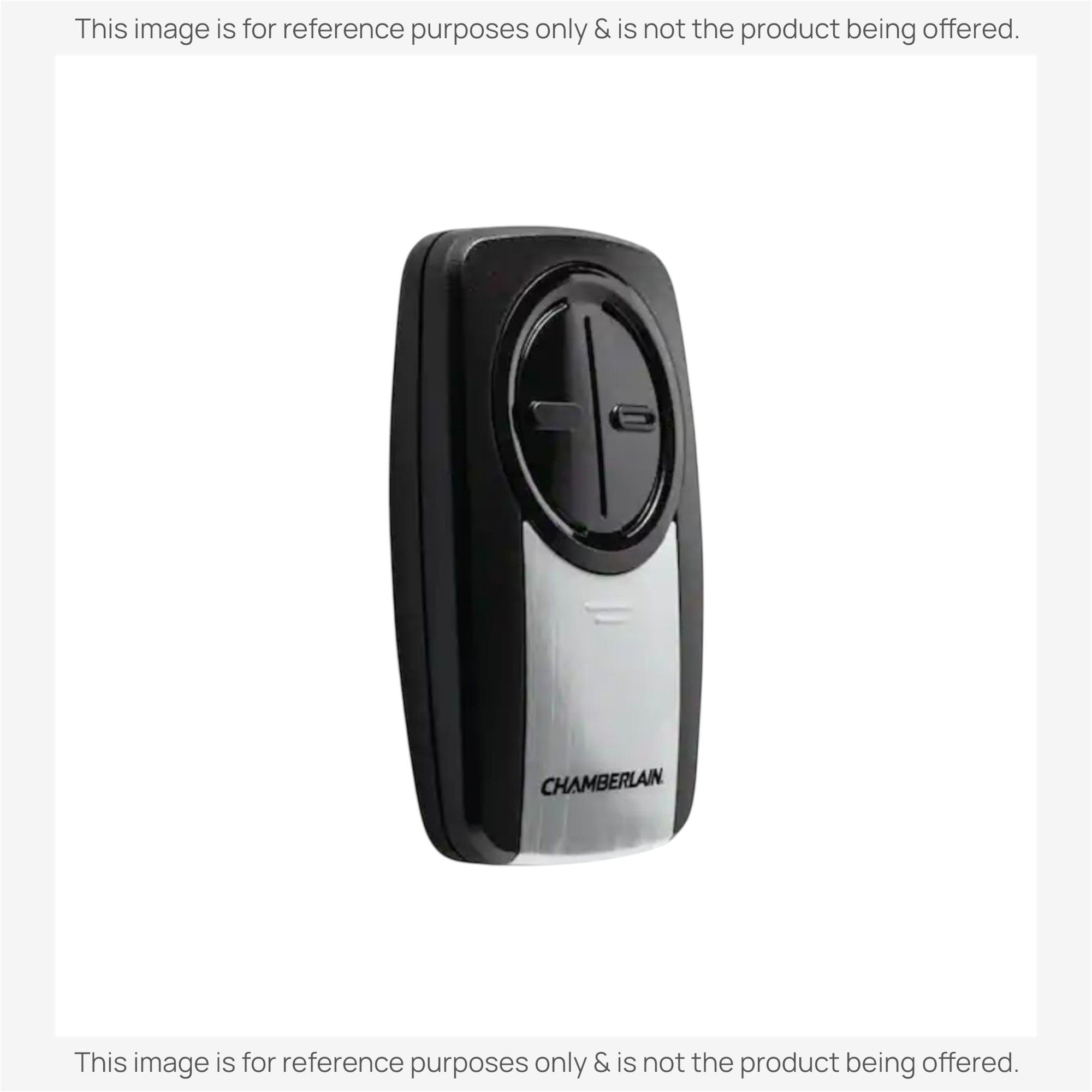 Anderic universal garage door opener remote with two buttons and black and silver casing for multi-brand compatibility.