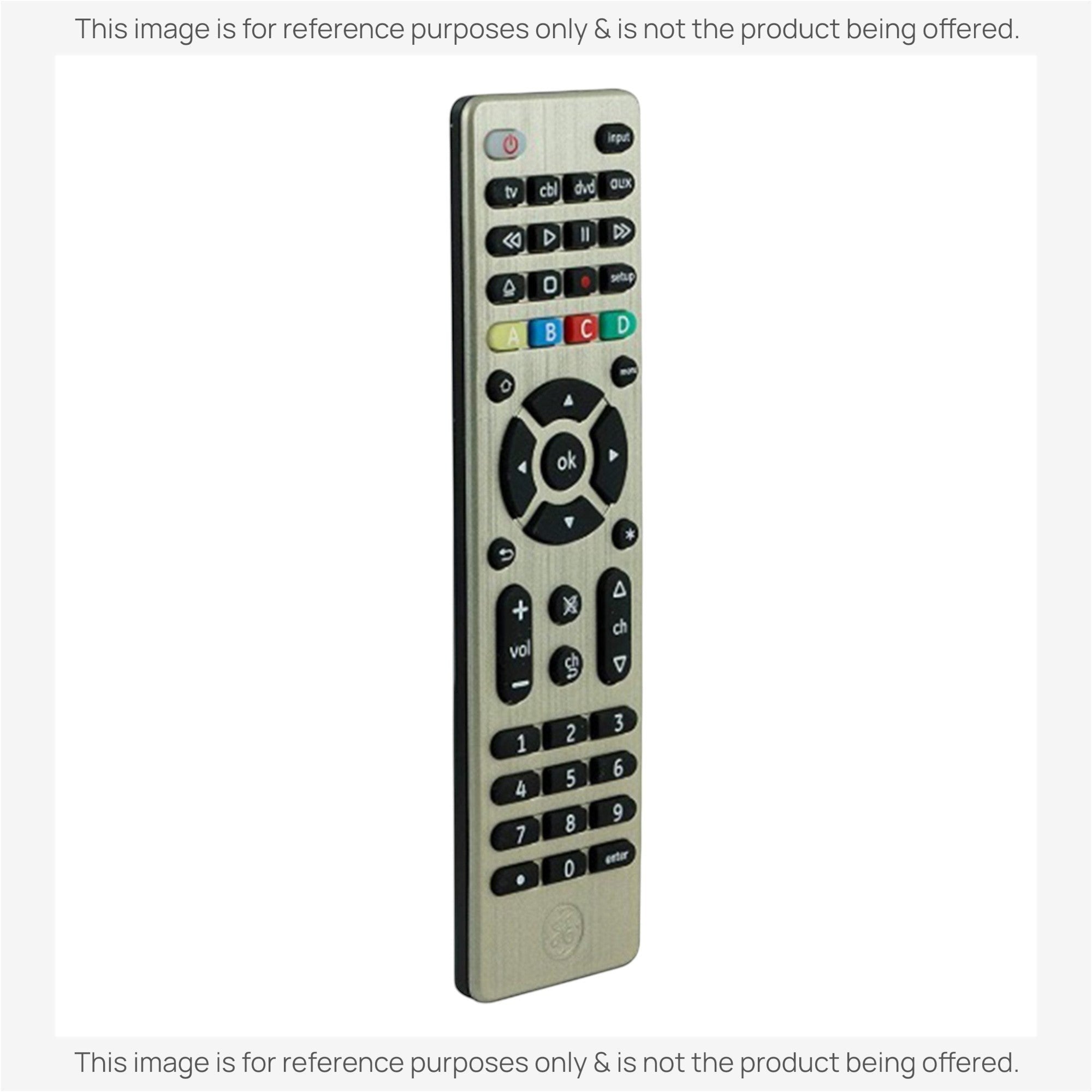 Anderic universal remote control for 4 devices with a black finish, backlit keypad, and intuitive button layout.