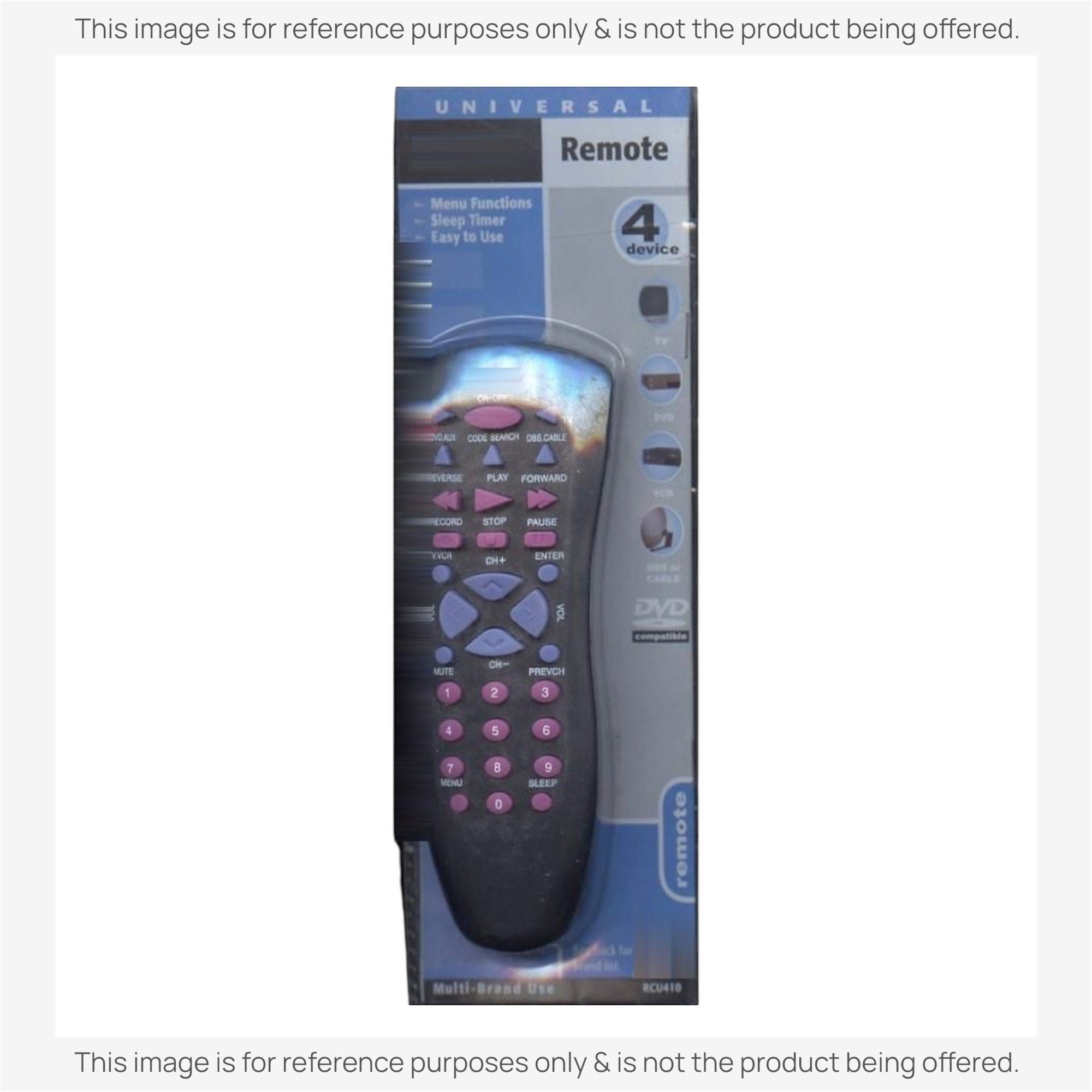 Anderic universal remote control for 4 devices in original packaging with backlit keypad and streaming buttons