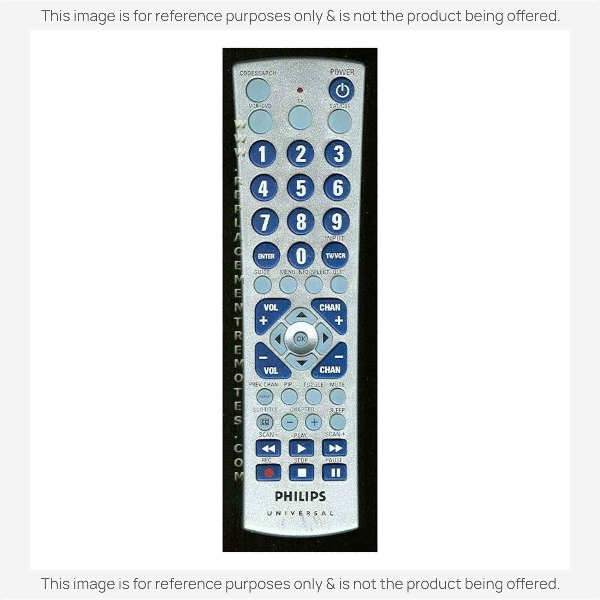 Anderic universal remote control replacement for Philips CL032 with backlit keypad and dedicated streaming buttons.