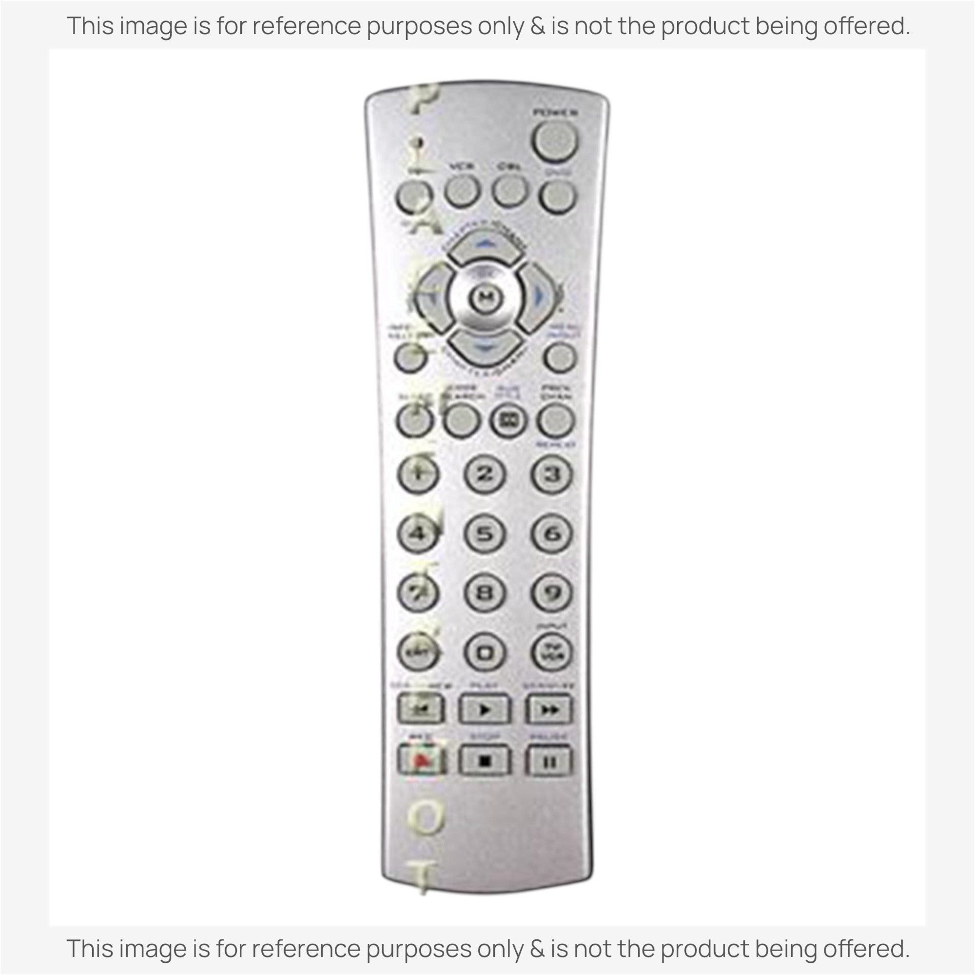 Anderic universal remote control for 4 devices with a silver finish, backlit keypad, and dedicated streaming buttons.
