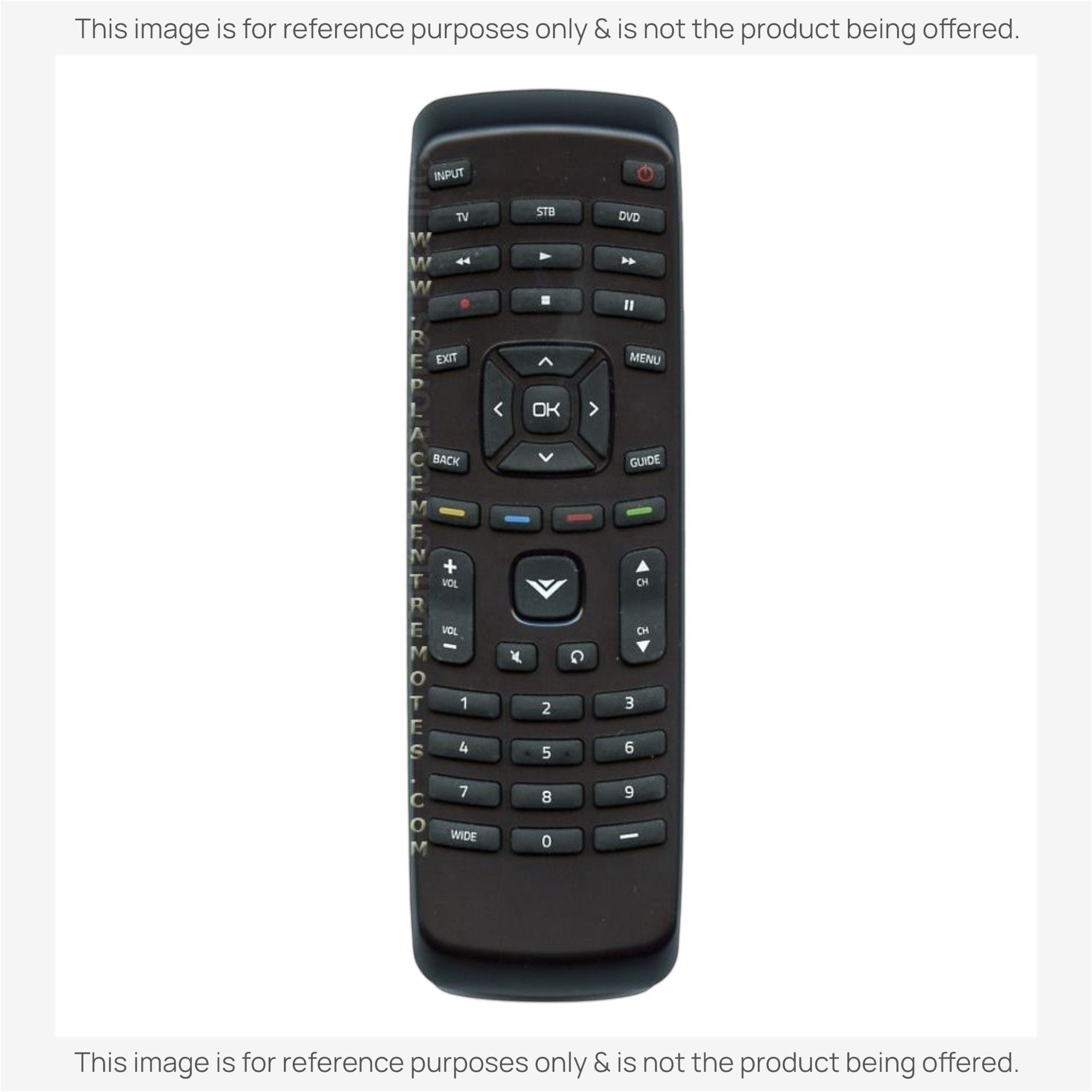 Anderic universal remote control for Vizio TVs and devices with black ergonomic design and numeric keypad
