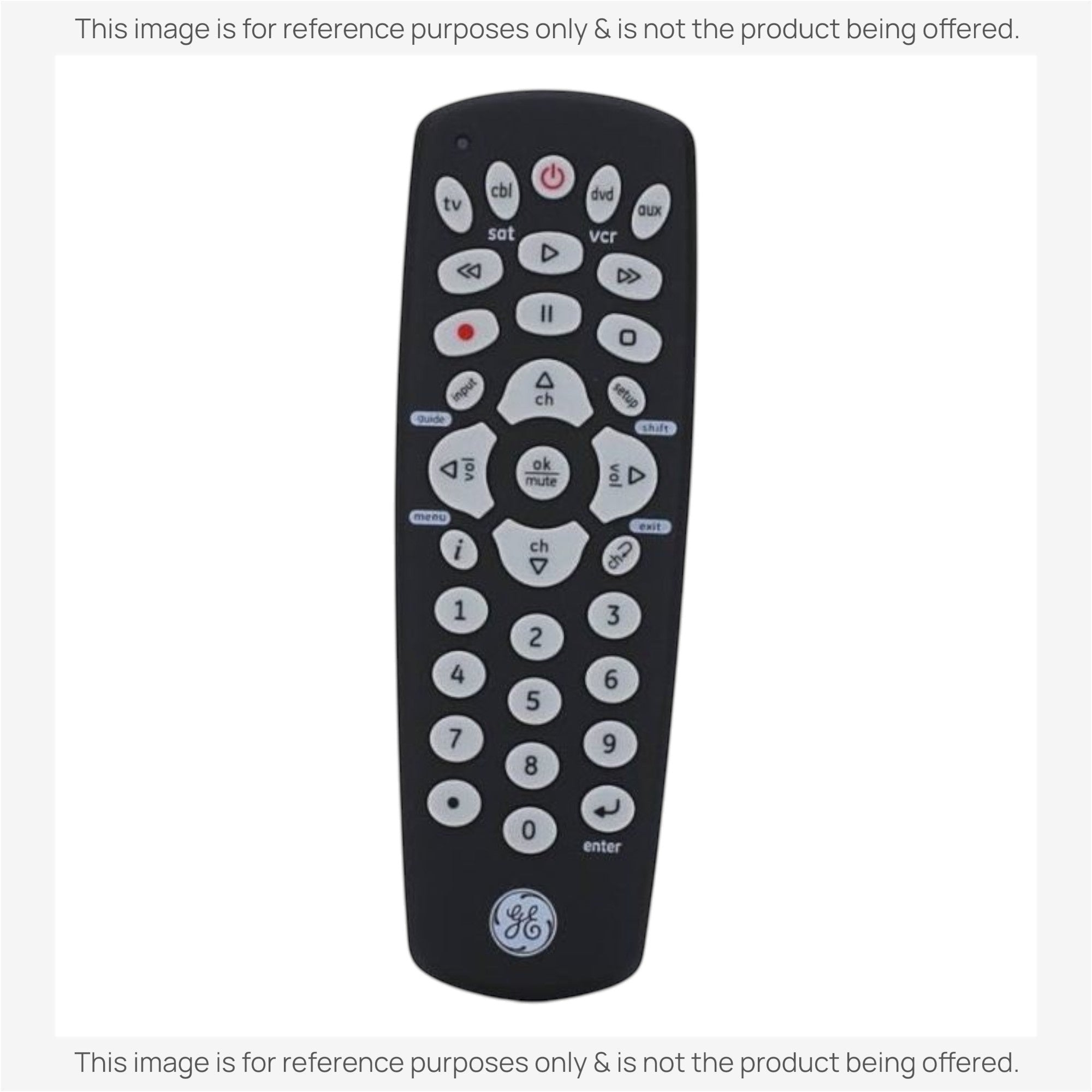 Anderic 4-device universal remote control in black with a backlit keypad and intuitive button layout for home media.