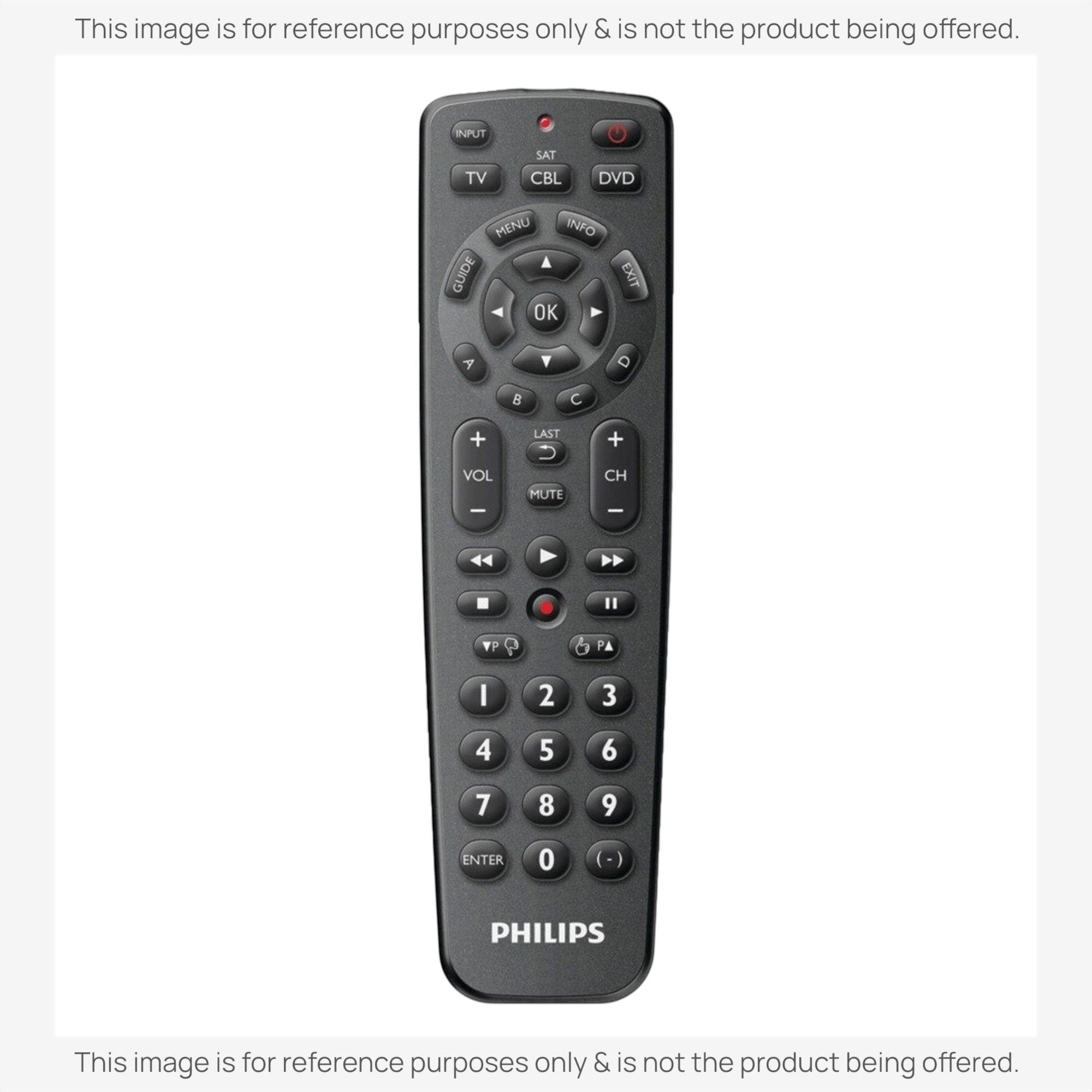 Anderic universal remote control with black casing, numeric keypad, and dedicated device buttons for home media.