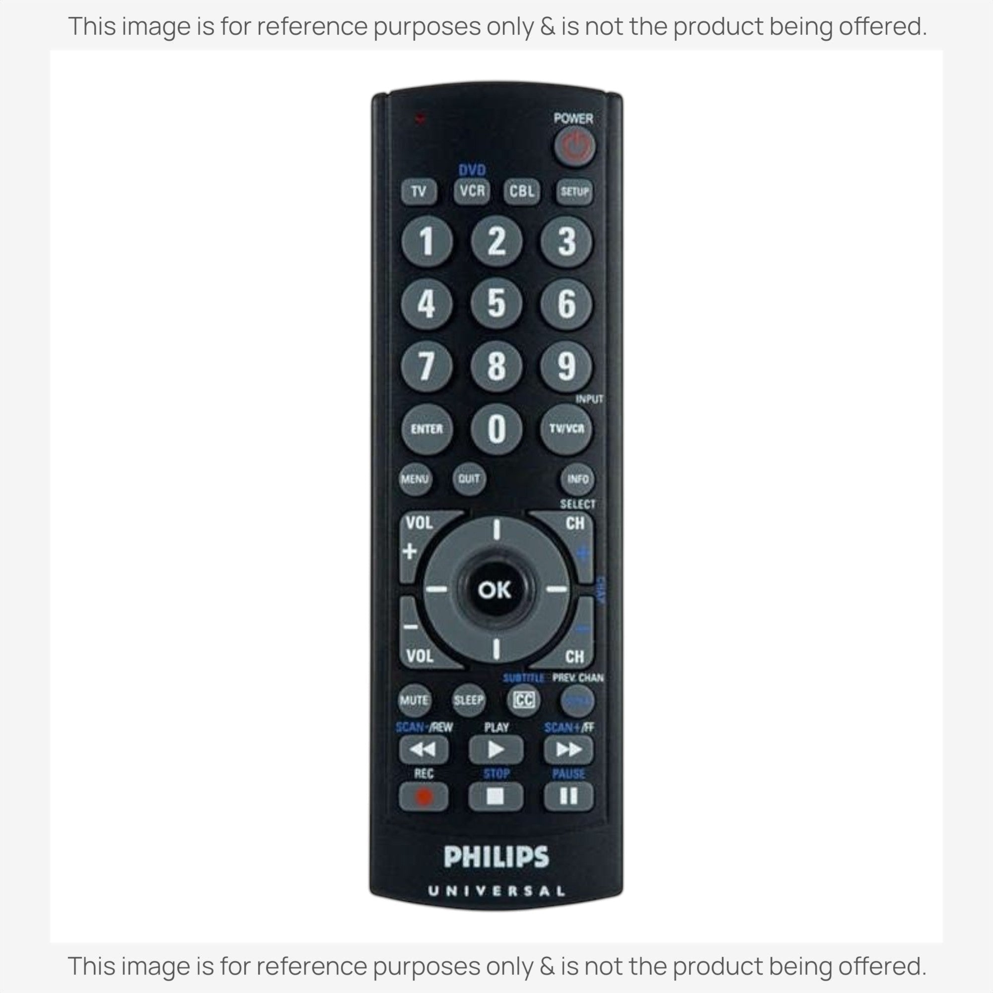 Anderic universal remote control for 4 devices with backlit keypad and dedicated streaming buttons in black finish.