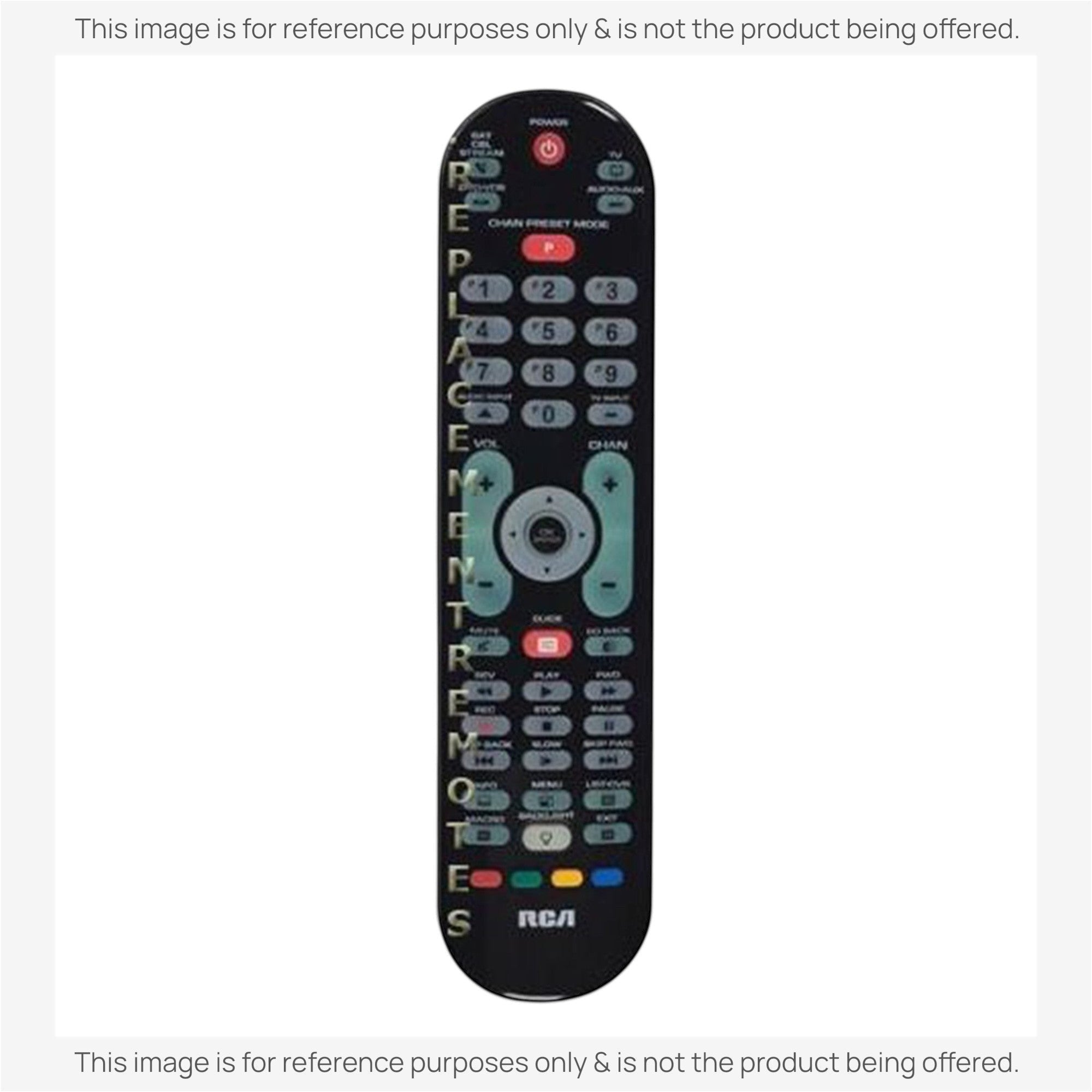 Anderic universal remote control for RCA devices featuring a backlit keypad and dedicated streaming buttons.