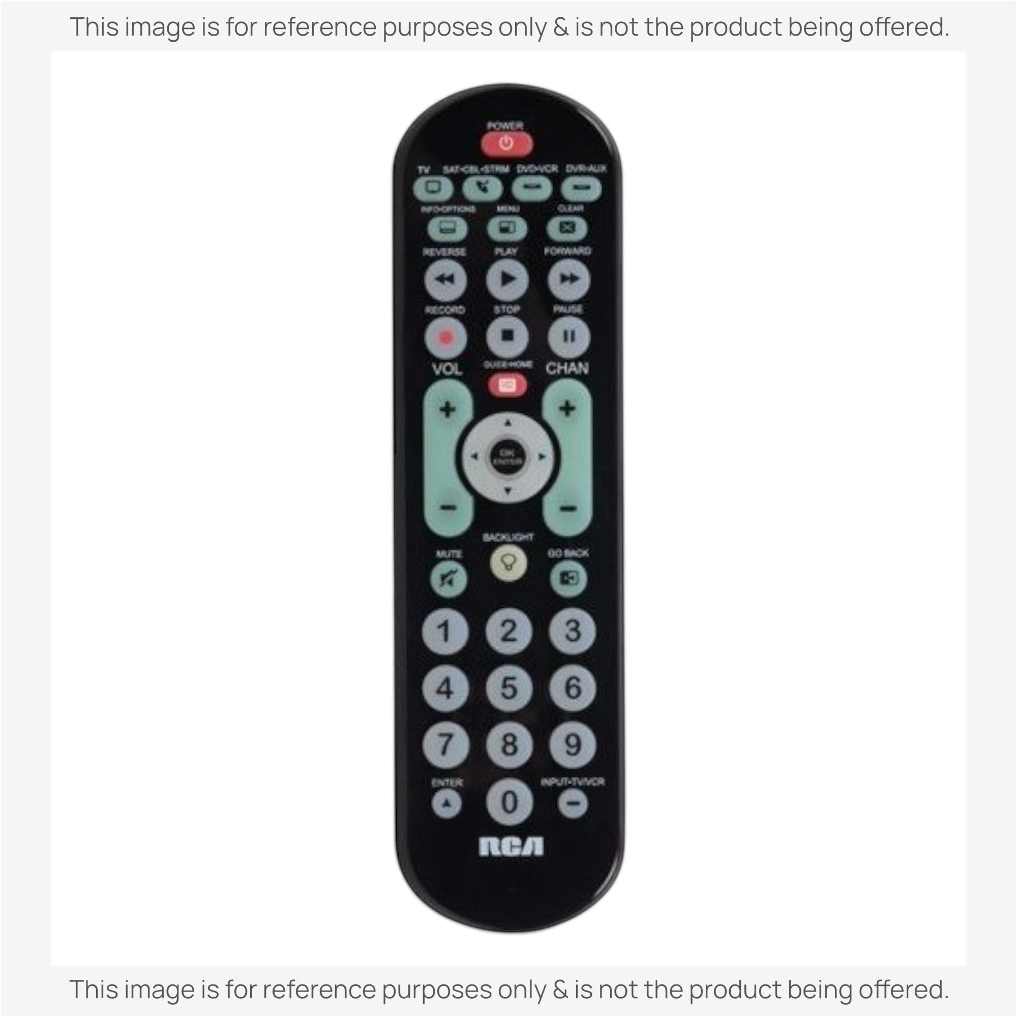Anderic 4-device universal remote control with backlit keypad and intuitive button layout for home entertainment.