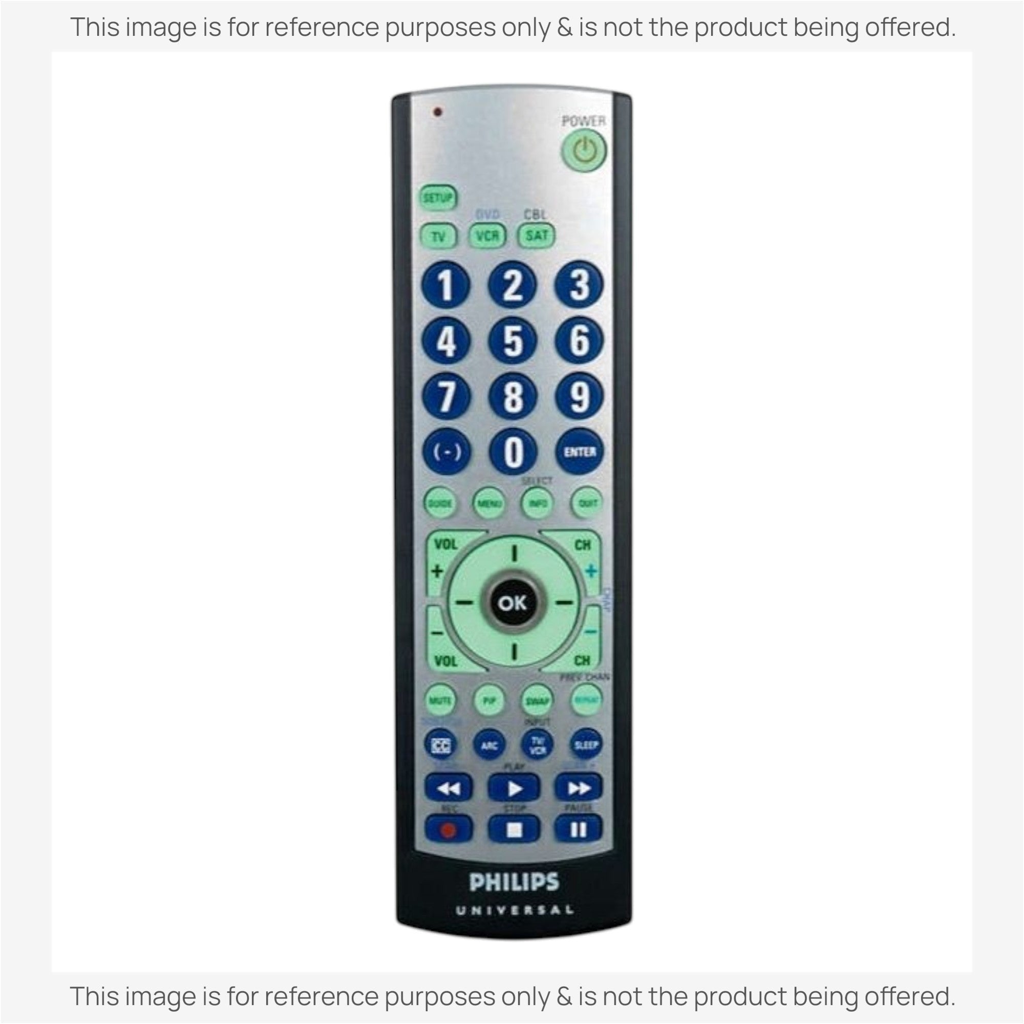 Anderic universal remote control replacement for Philips SRU3003WM/17 with backlit keypad and dedicated smart buttons