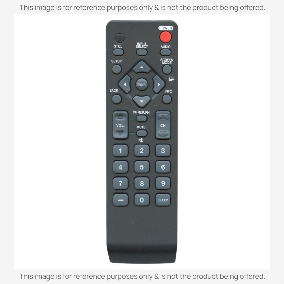 Anderic universal TV remote control with large black buttons for Funai, Sylvania, and Emerson television models.
