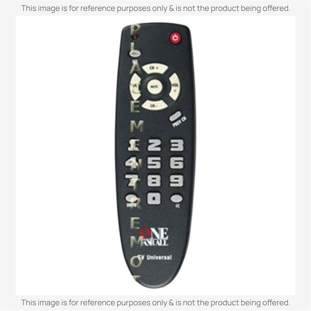 Anderic black 1-device universal TV remote with glow-in-the-dark buttons and streamlined ergonomic design.