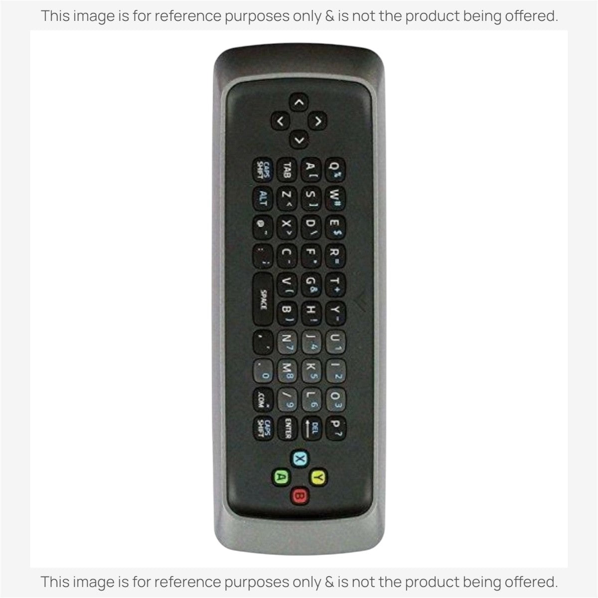 Anderic substitute remote for Vizio XRV1TV3D featuring a full QWERTY keyboard and ergonomic black and grey design.