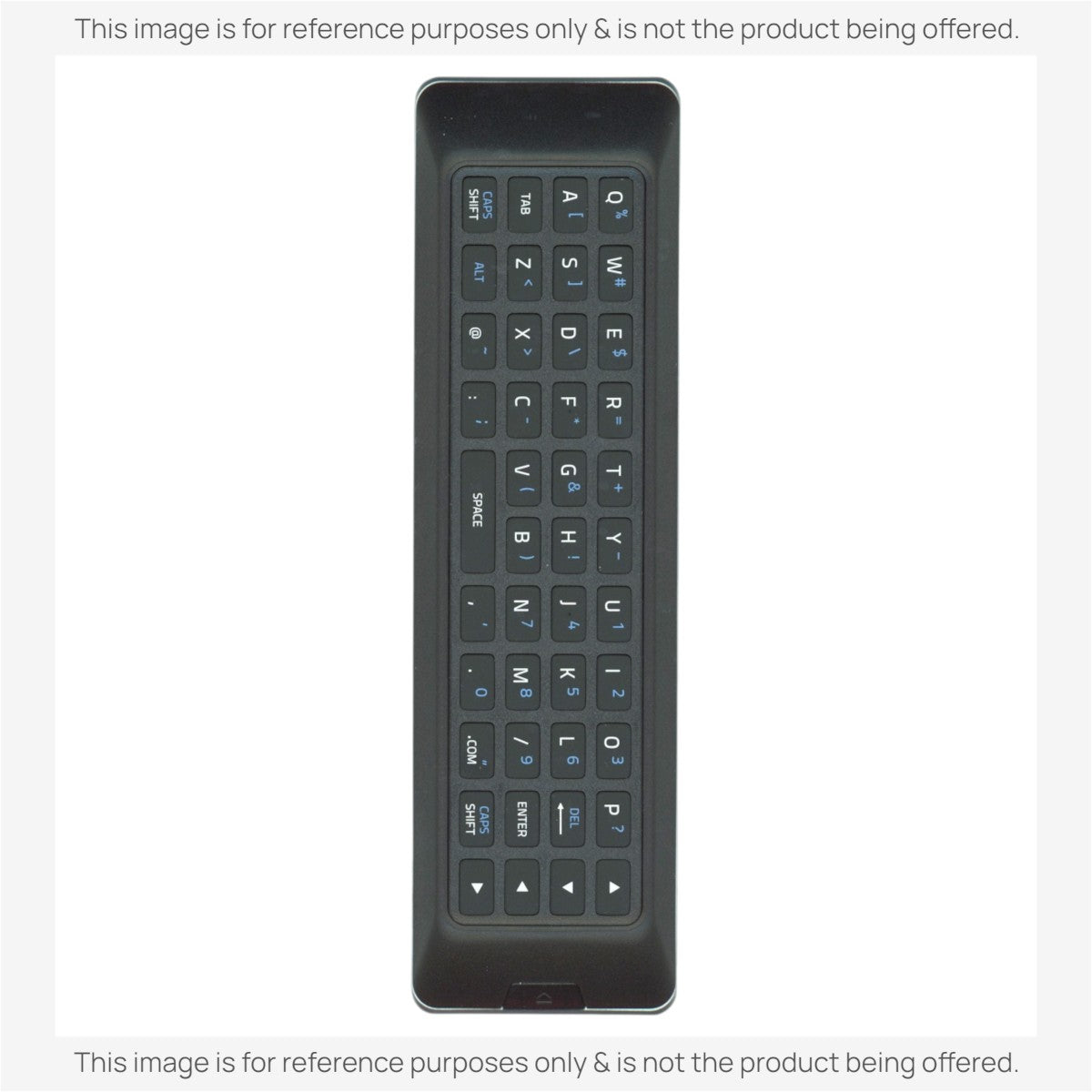 Anderic RRXRT303 black TV remote control with a full QWERTY keyboard layout for Vizio televisions