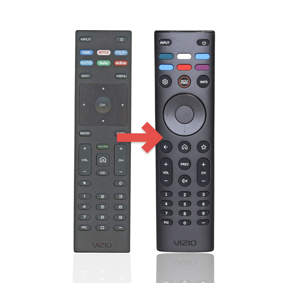 Anderic replacement infrared remote control for Vizio SmartCast TVs with dedicated streaming service shortcut buttons.