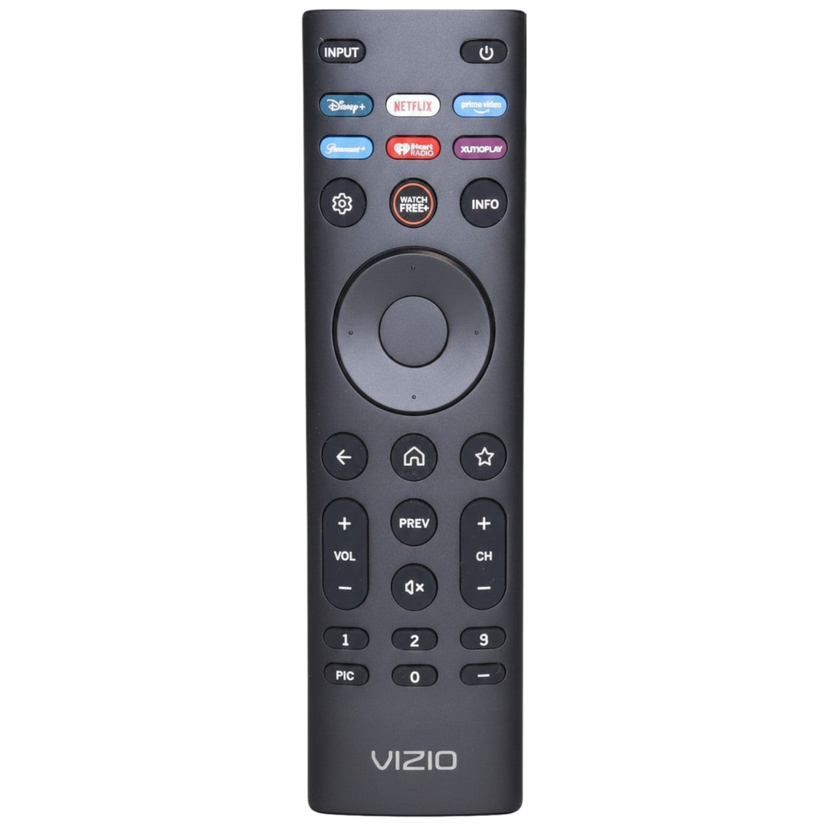 Anderic replacement infrared remote control for Vizio SmartCast TVs with dedicated streaming service shortcut buttons.