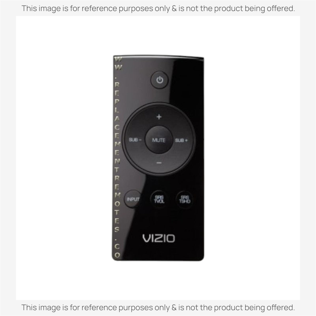 Anderic replacement remote control for Vizio sound bar models in a sleek black finish with essential function buttons.