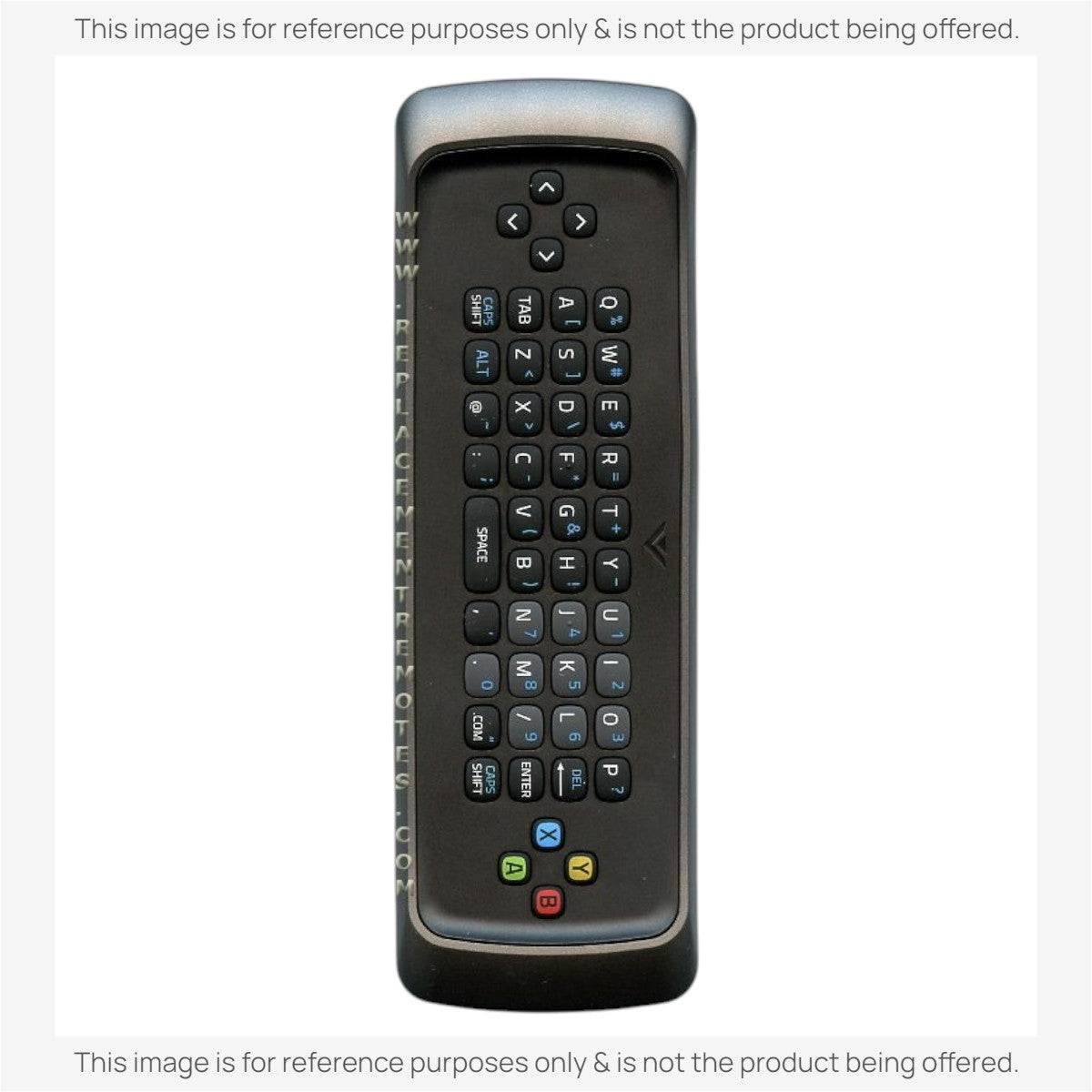 Anderic substitute remote control for Vizio TVs featuring a full QWERTY keyboard and ergonomic black design.