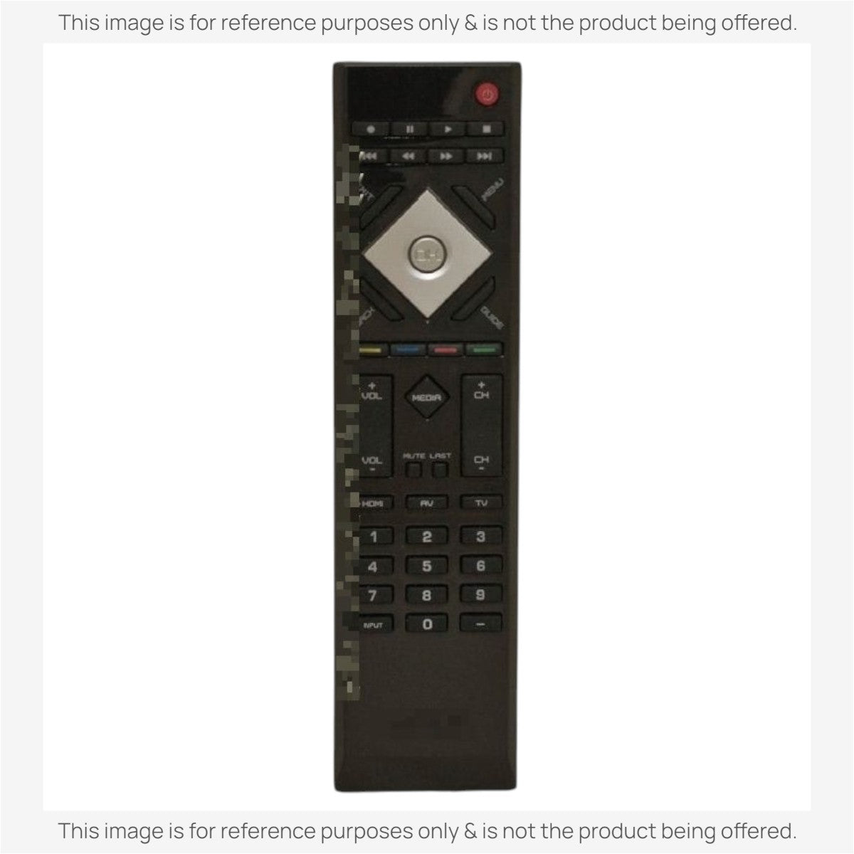 Anderic replacement TV remote for Vizio VR15 in black with a central silver navigation pad and standard button layout