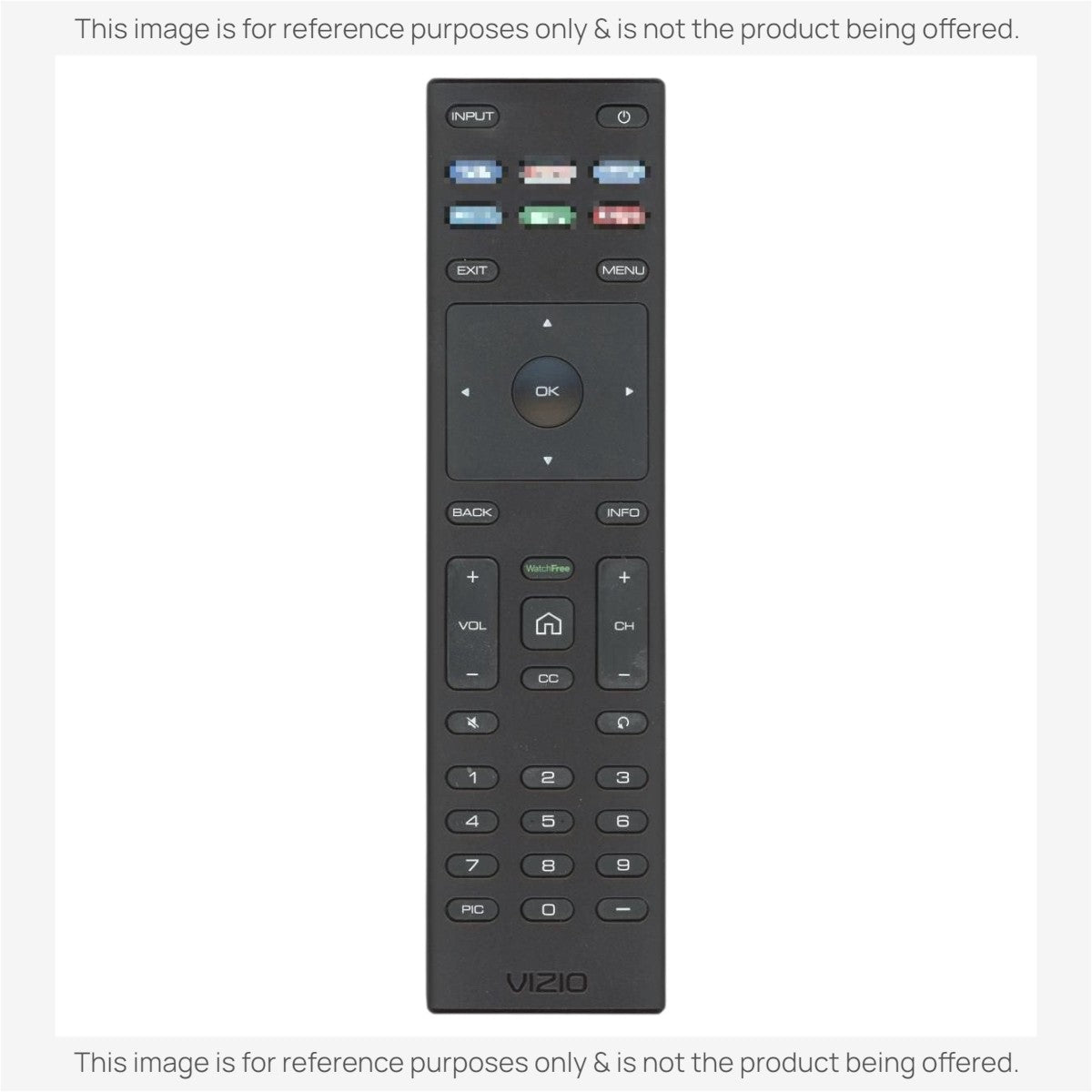 Anderic black infrared replacement remote control for Vizio SmartCast TVs with dedicated streaming shortcut buttons.