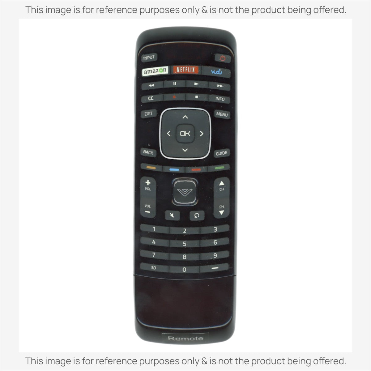 Anderic black replacement remote control for Vizio XRT301 TVs with dedicated streaming and navigation buttons