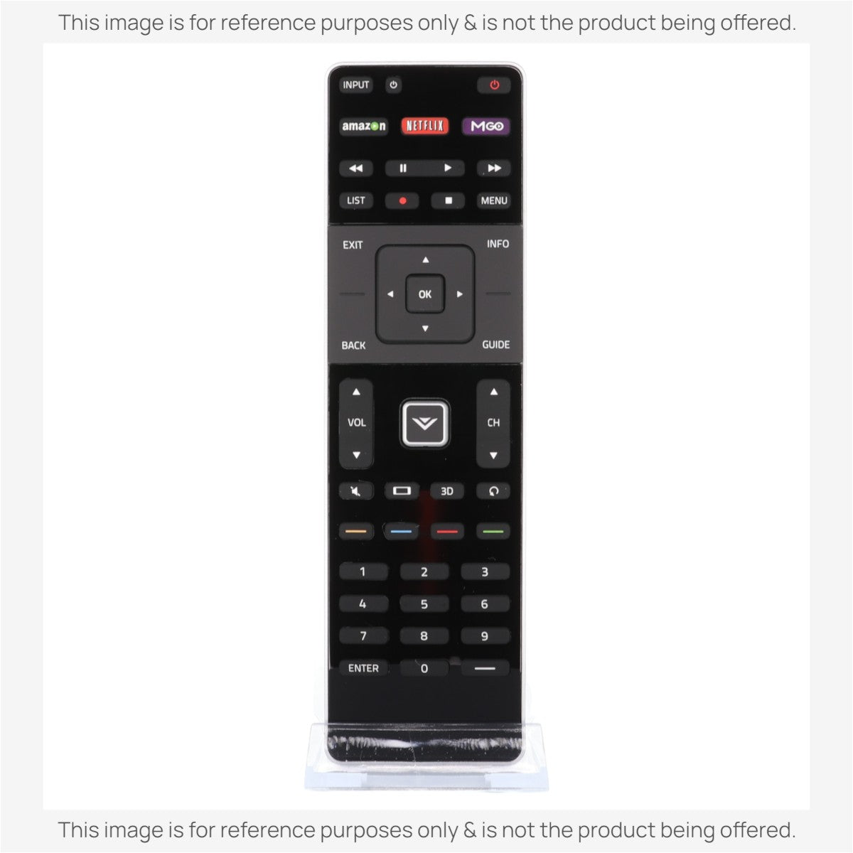 Anderic replacement remote for Vizio XRT510 with dedicated Amazon, Netflix, and MGO buttons and Bluetooth technology.