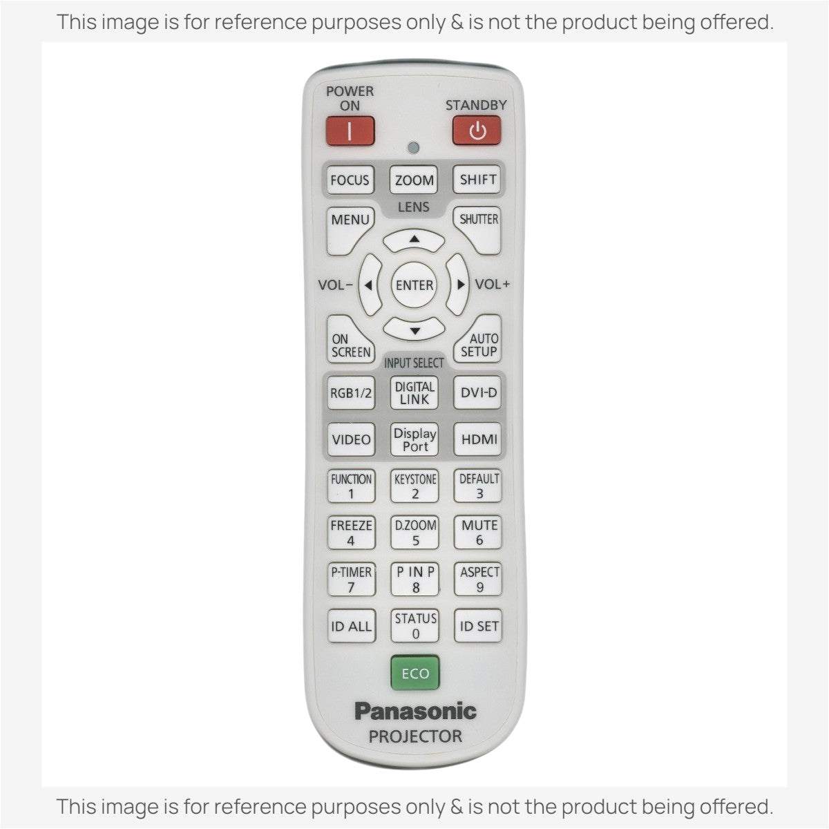 Anderic RR3720 white universal projector remote control, a compatible replacement for Panasonic N2QAYA000105.
