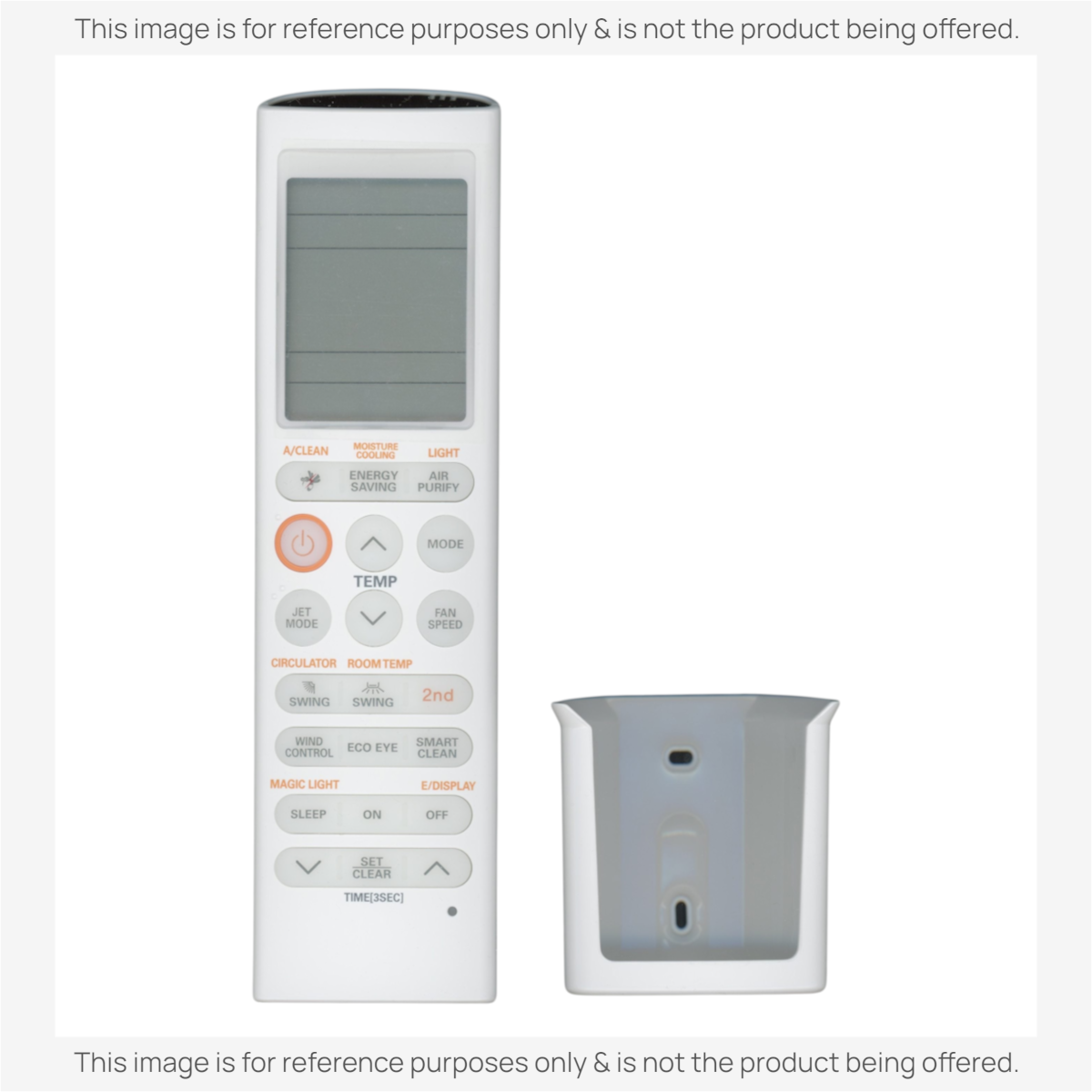 Anderic white universal air conditioner remote control with backlit LCD screen and matching wall mount bracket