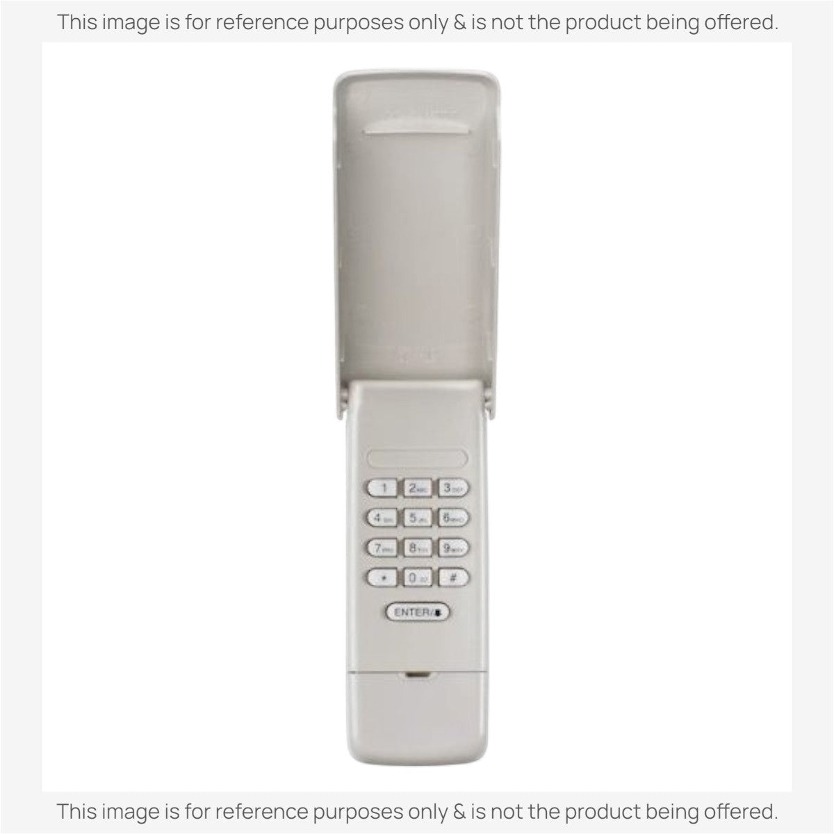 Anderic wireless keyless entry garage door opener remote with a beige sliding cover and numeric keypad.