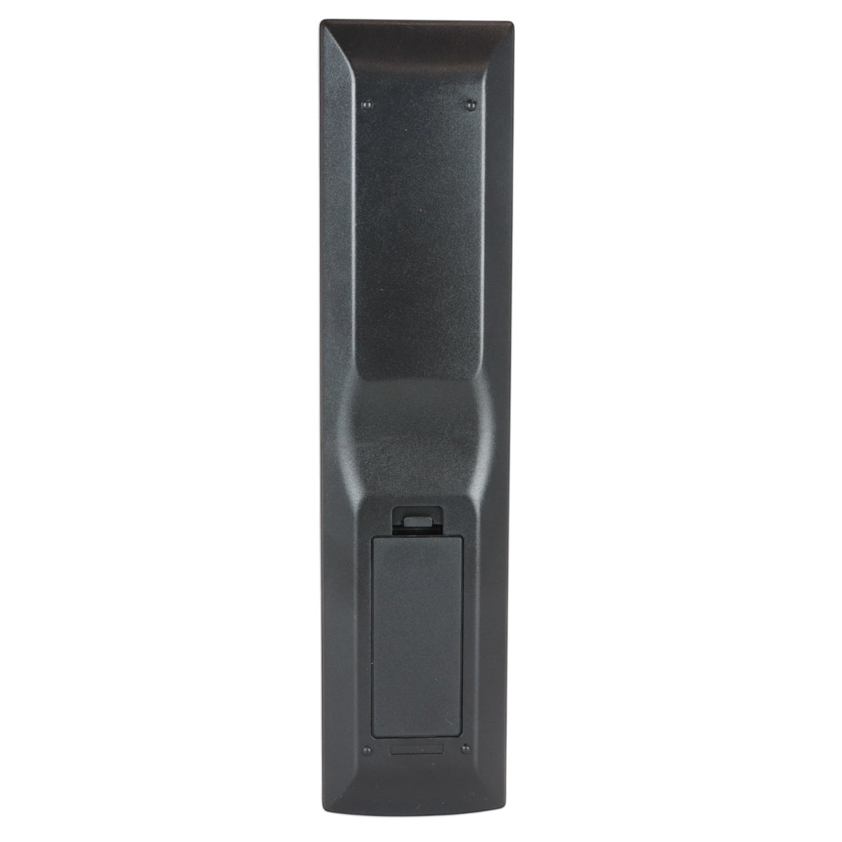 Anderic replacement remote control for Yamaha A/V receivers, back view showing the battery compartment cover.