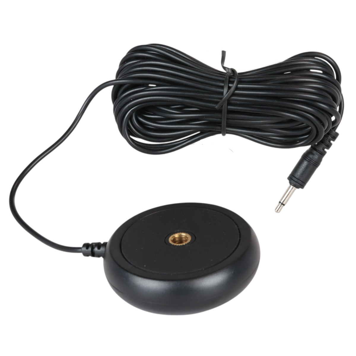 Anderic RRCM2 black condenser measurement microphone for Yamaha YPAO room calibration with long cable and 3.5mm jack.