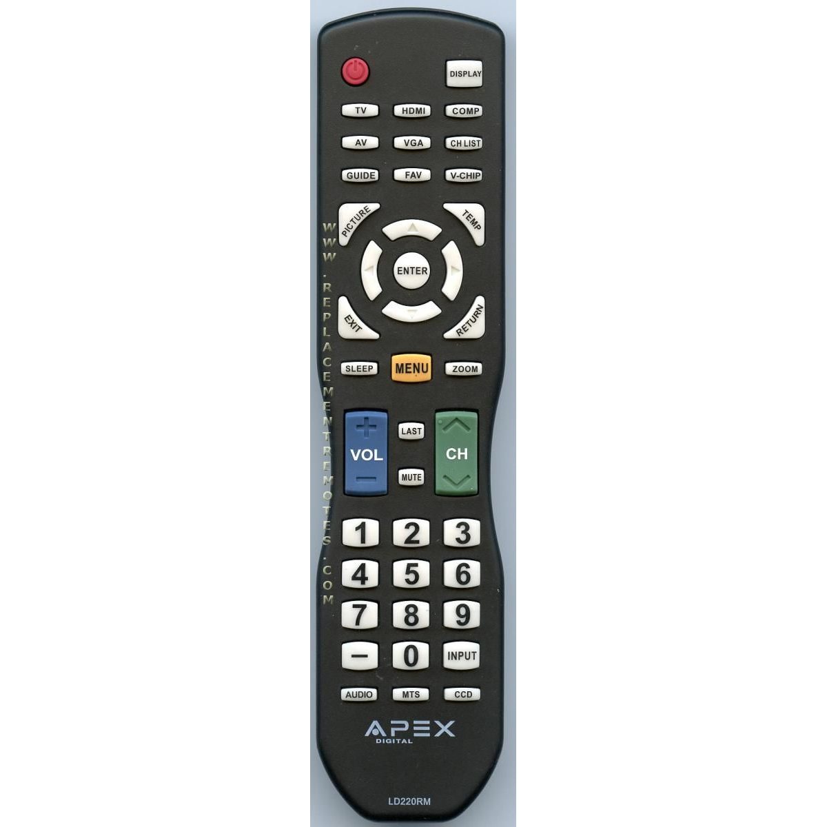 Apex LD220RM TV Remote Control