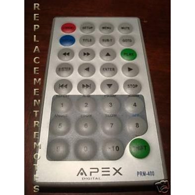 Control remoto de DVD Apex PRM400
