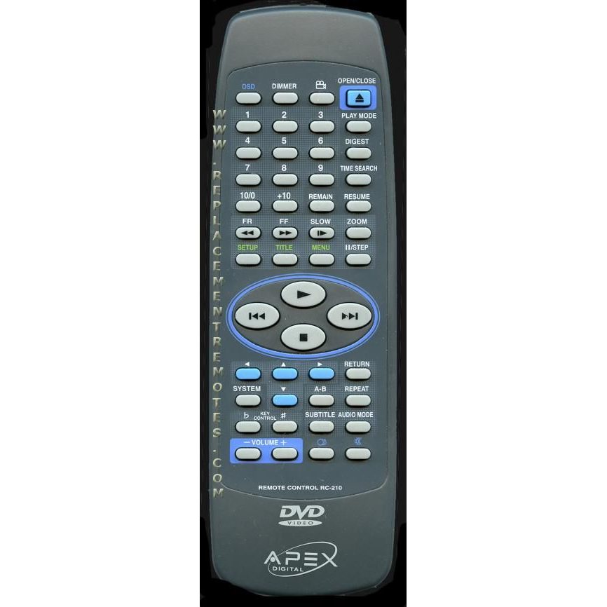 Control remoto de DVD Apex RC210