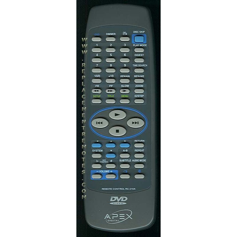 Control remoto de DVD Apex RC210A