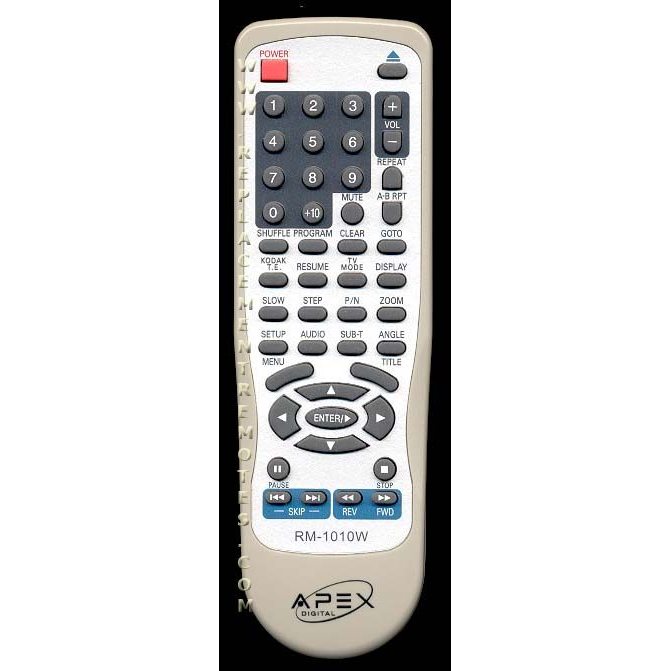 Apex RM1010W DVD Remote Control