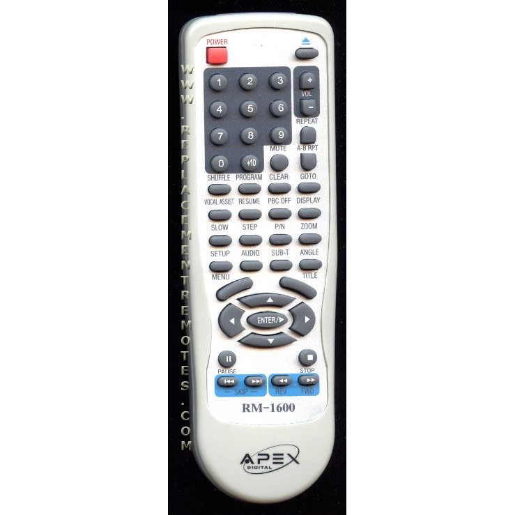 Control remoto de DVD Apex RM1600