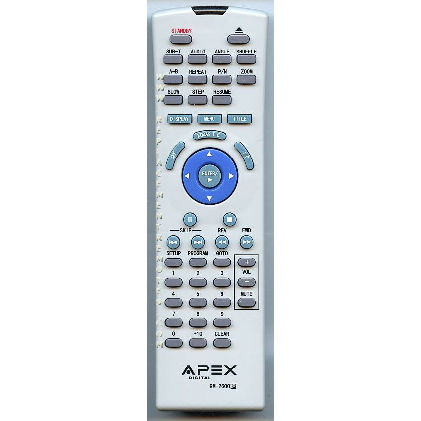 Control remoto de DVD Apex RM2600