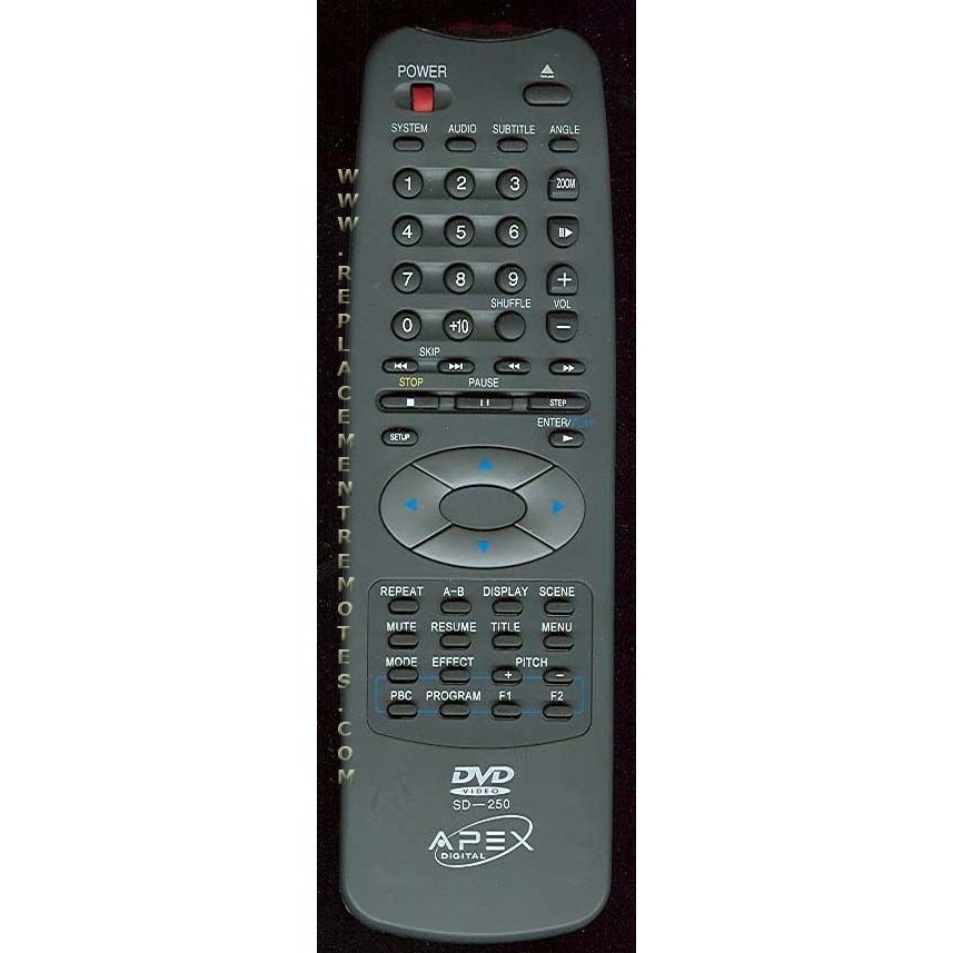 Control remoto de DVD Apex SD250
