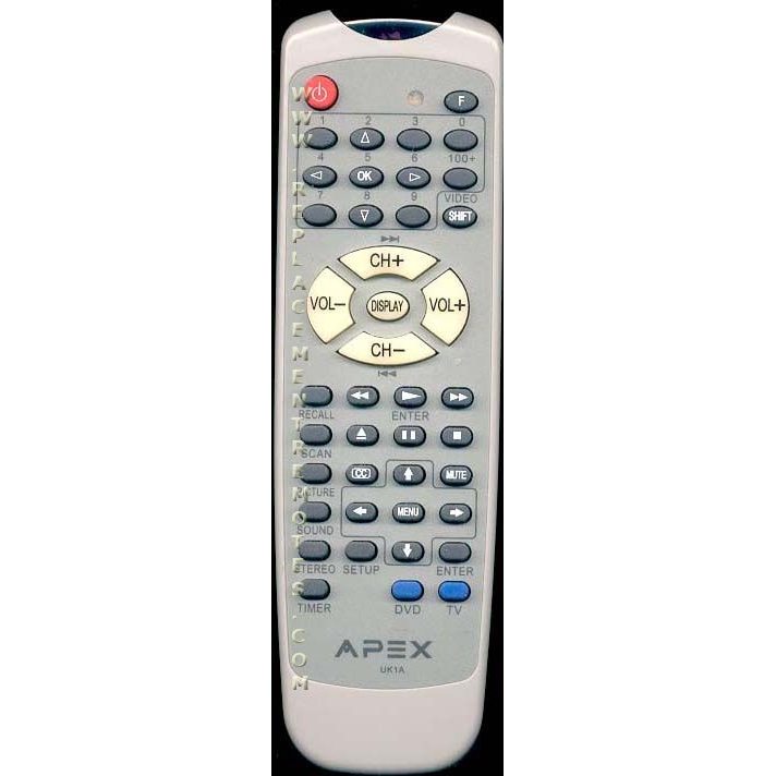 Control remoto para TV/DVD Apex UK1A