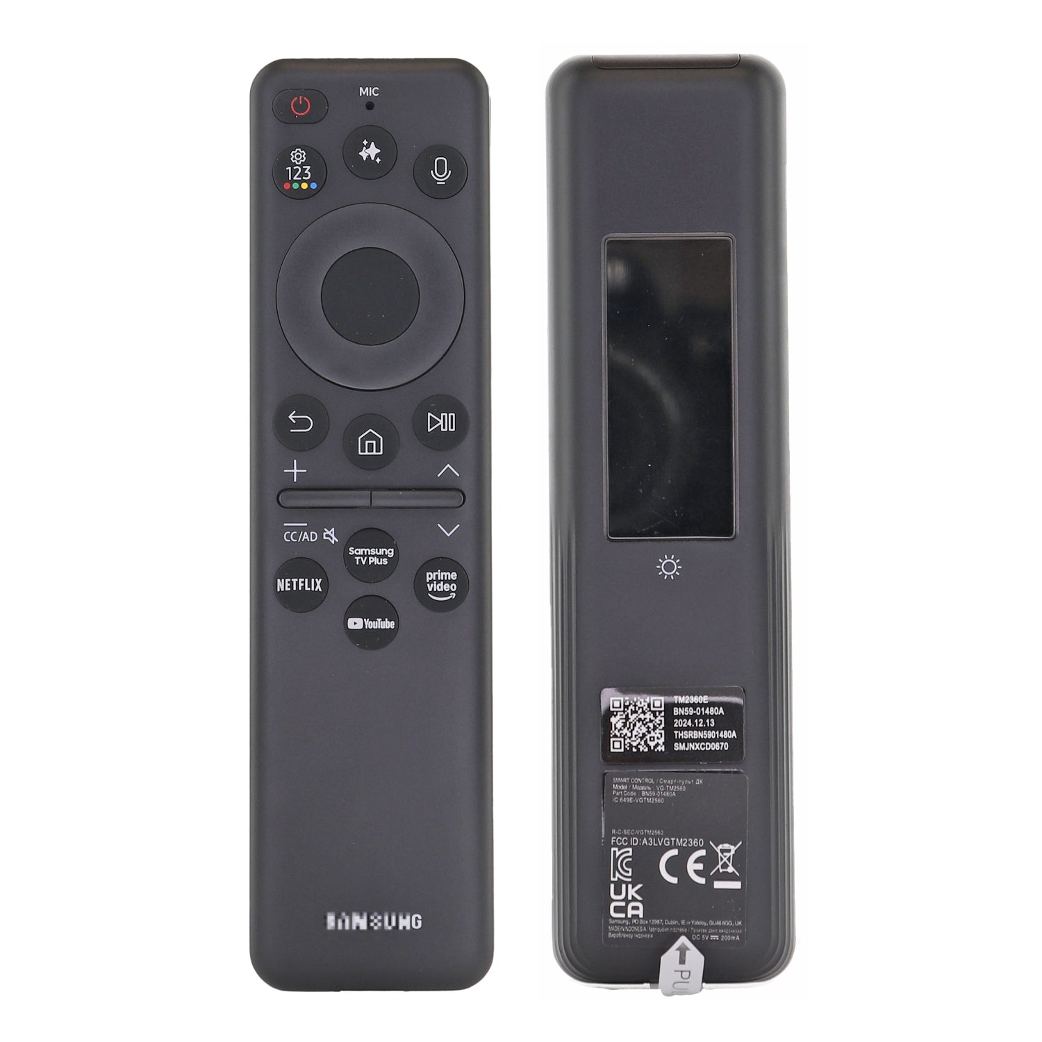 Samsung BN59-01480A 2025 Eco Solar Cell TV Remote Control |Voice AI | Samsung TV Plus | Netflix | Prime Video | Youtube - BN5901480A
